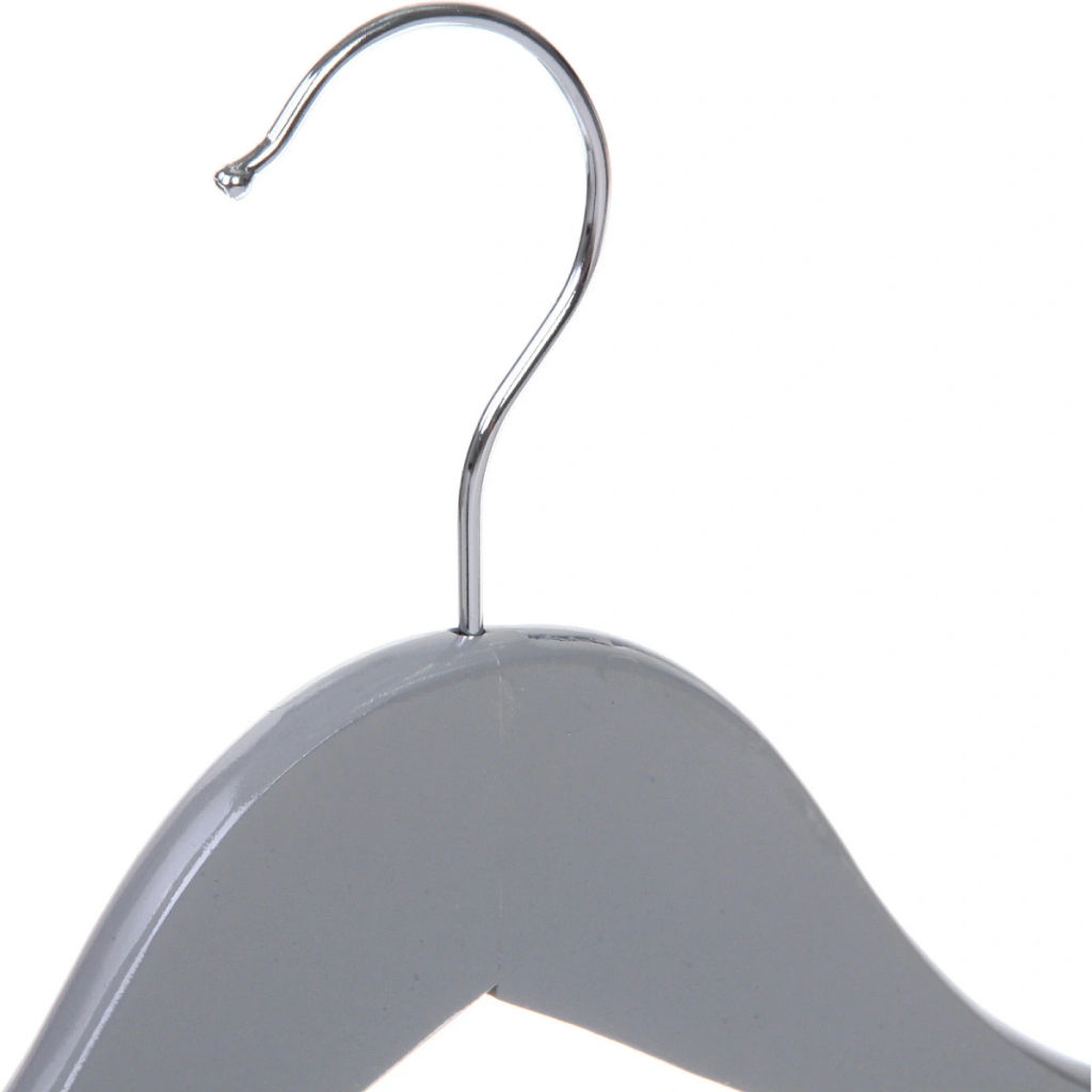 Плечики деревянные с выемками 3шт "ИДЕЯДОМА", цвет серый, 44*22,5см (Селфи)