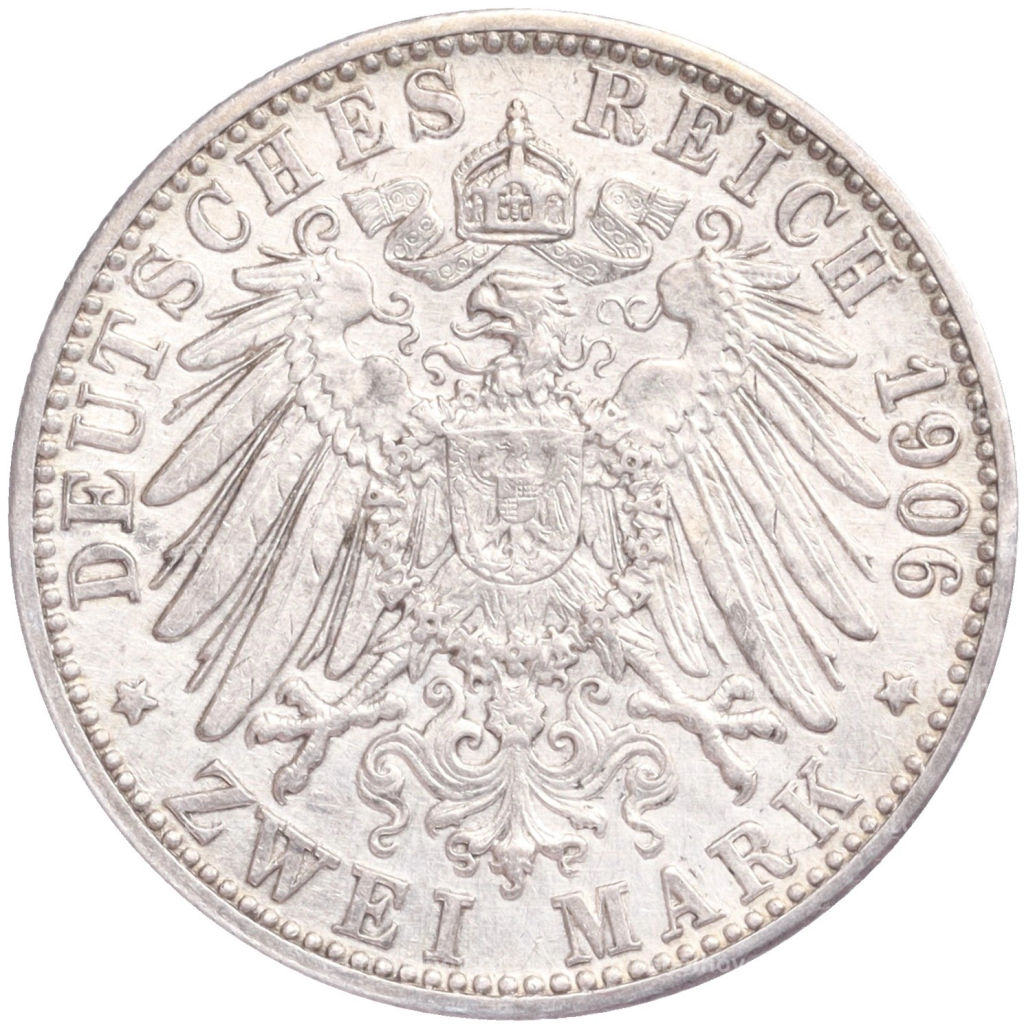 2 марки 1906 года Германия (Баден) 50 лет свадьбе Фридриха I и Луизы Прусской