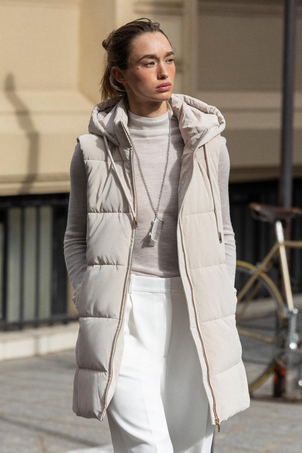 LONG QUILTED GILET WITH HOOD - Zara фото 2