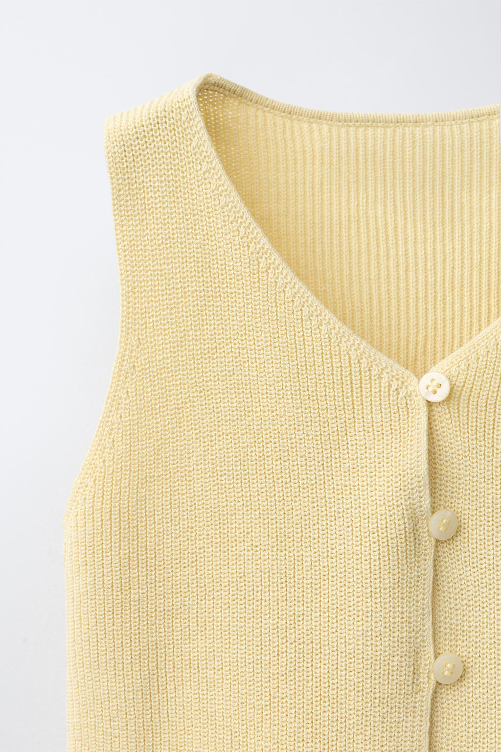 TOP PUNTO BOTONES / Amarillo claro - Zara фото 3