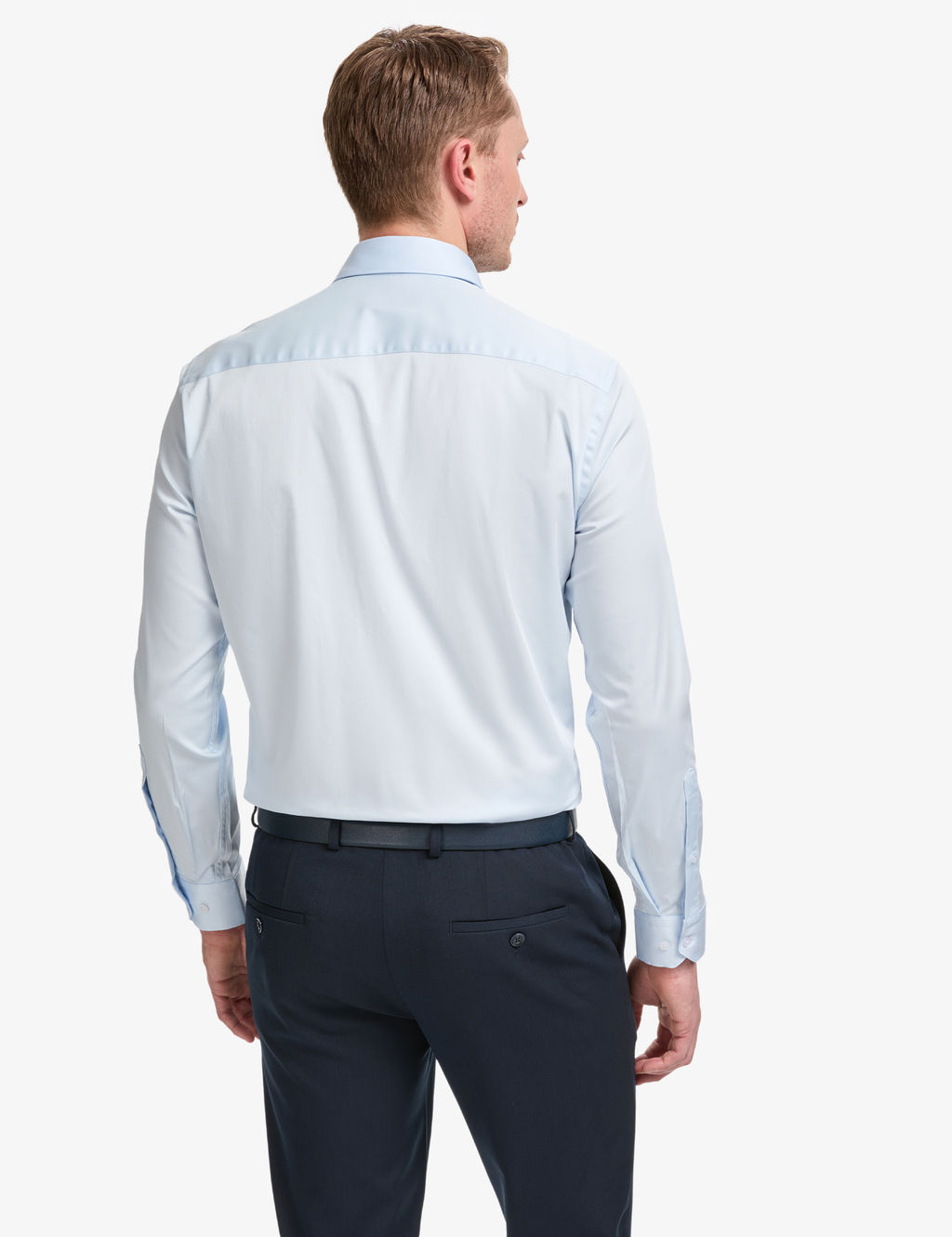 A__k Mavi Slim Fit Uzun Kollu Esnek Basic G_mlek