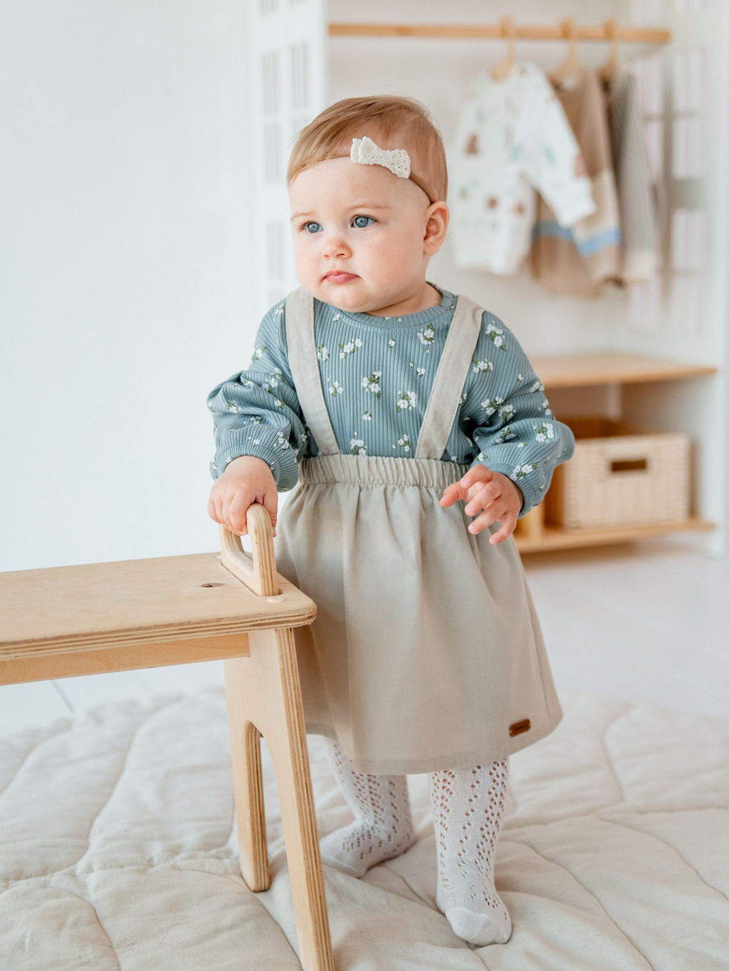 Лонгслив в рубчик Незабудки с объемными рукавами 0+ - Bungly фото 6