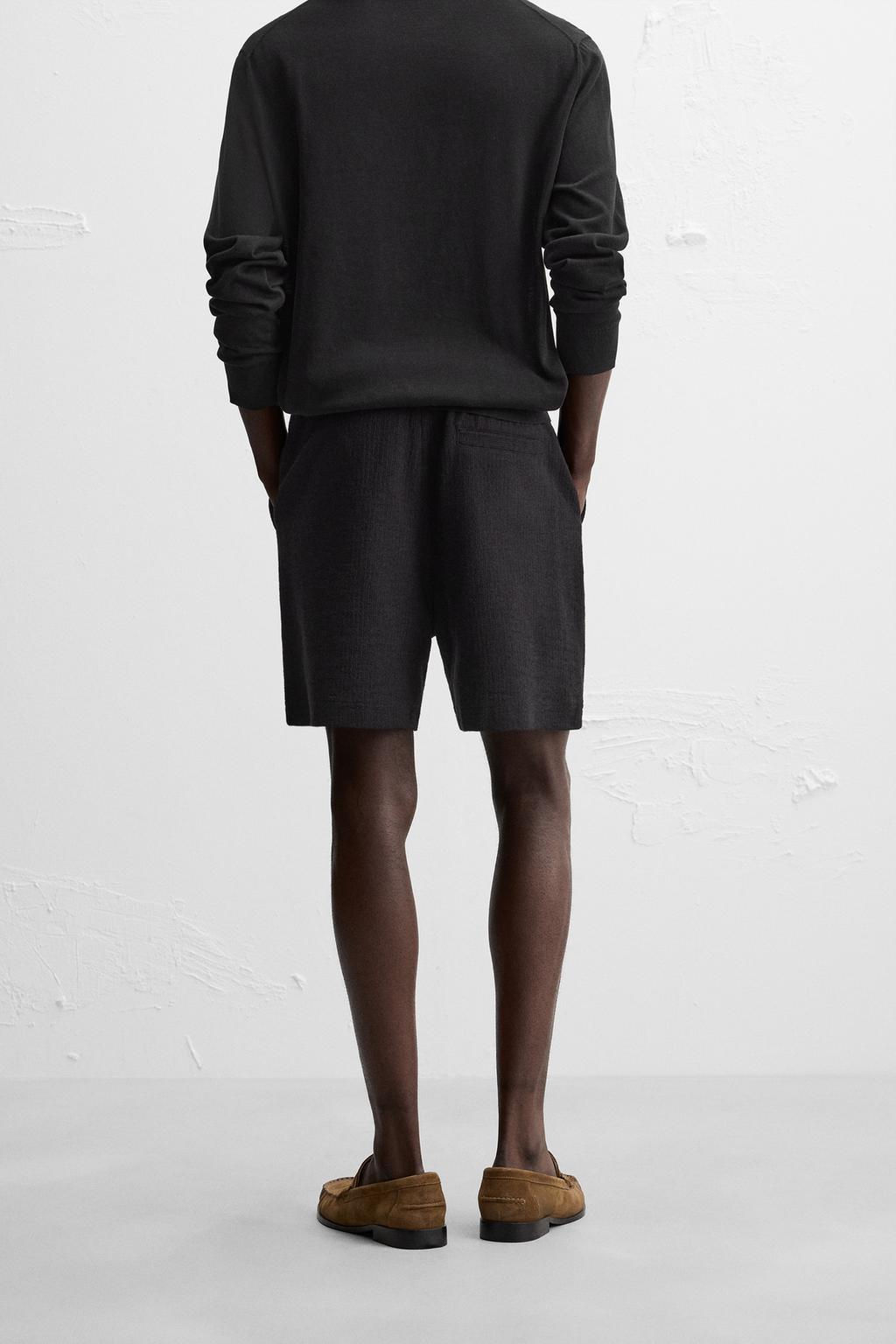 TEXTURED JOGGER BERMUDA SHORTS - Zara фото 12