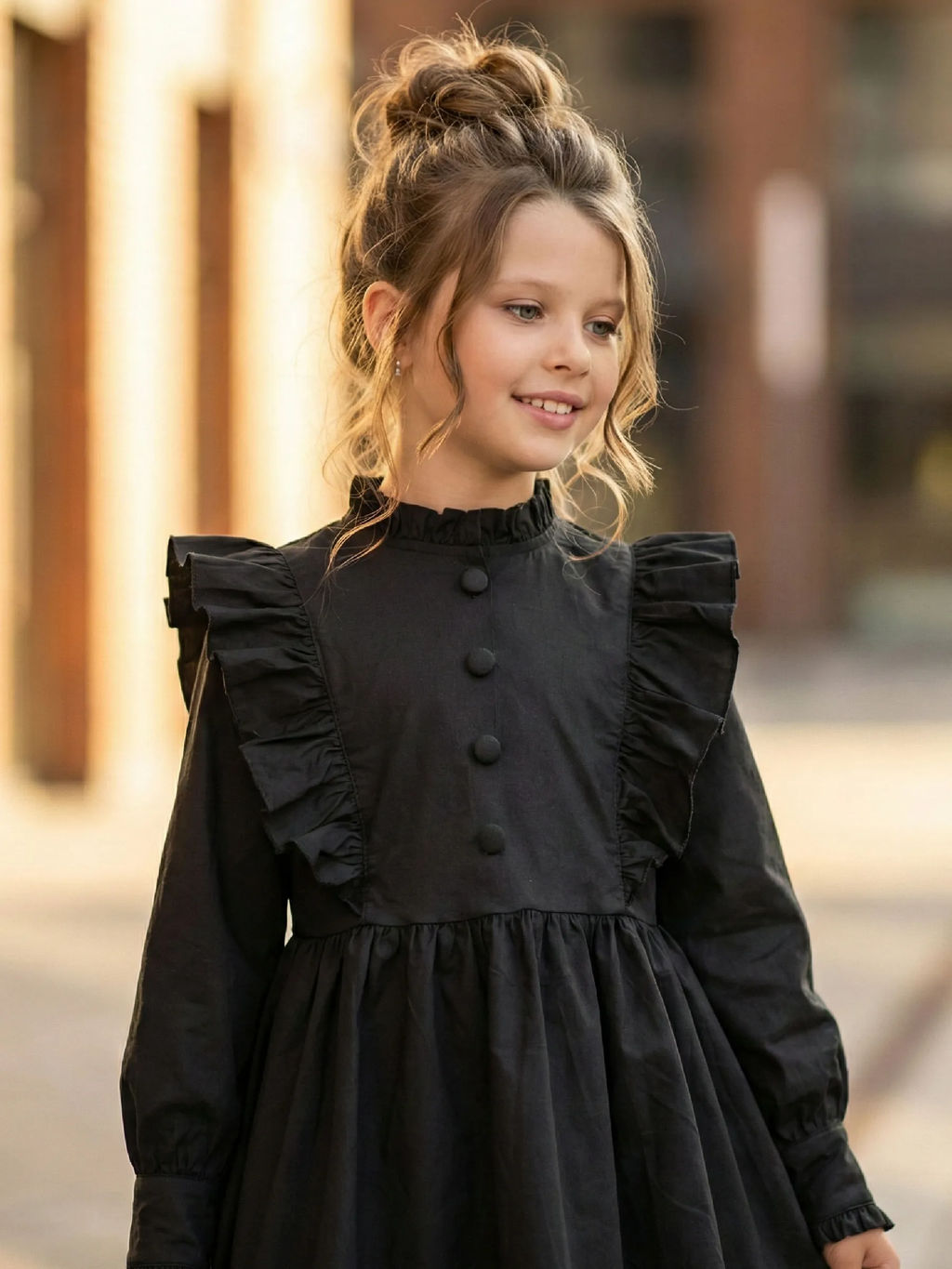 Платье черное нарядное для девочки 33-24251 черный