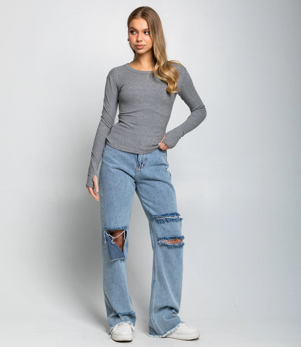 Лонгслив #КТ6889 (1), серый - Dommod фото 4