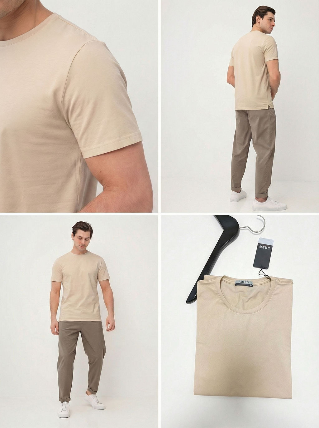 Футболка мужская короткий рукав GREG G145-PO-HJ-4T (бежевый)