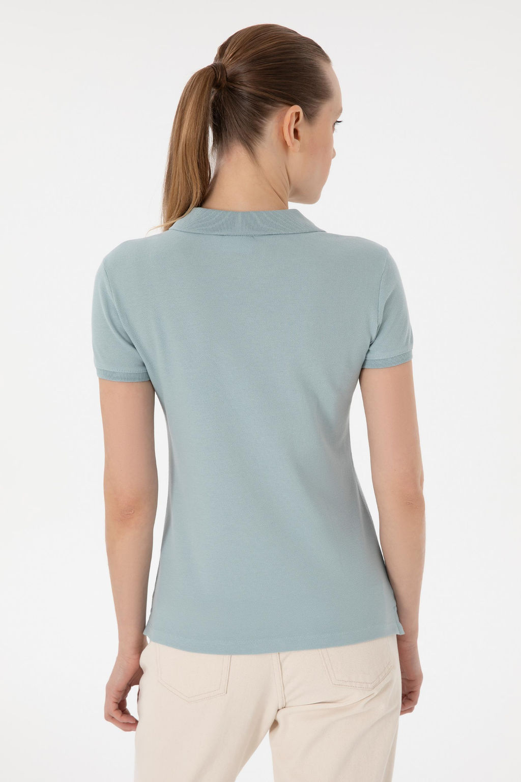 Kad_n Su Ye_ili Basic Polo Yaka Ti__rt - U.s. polo assn фото 5