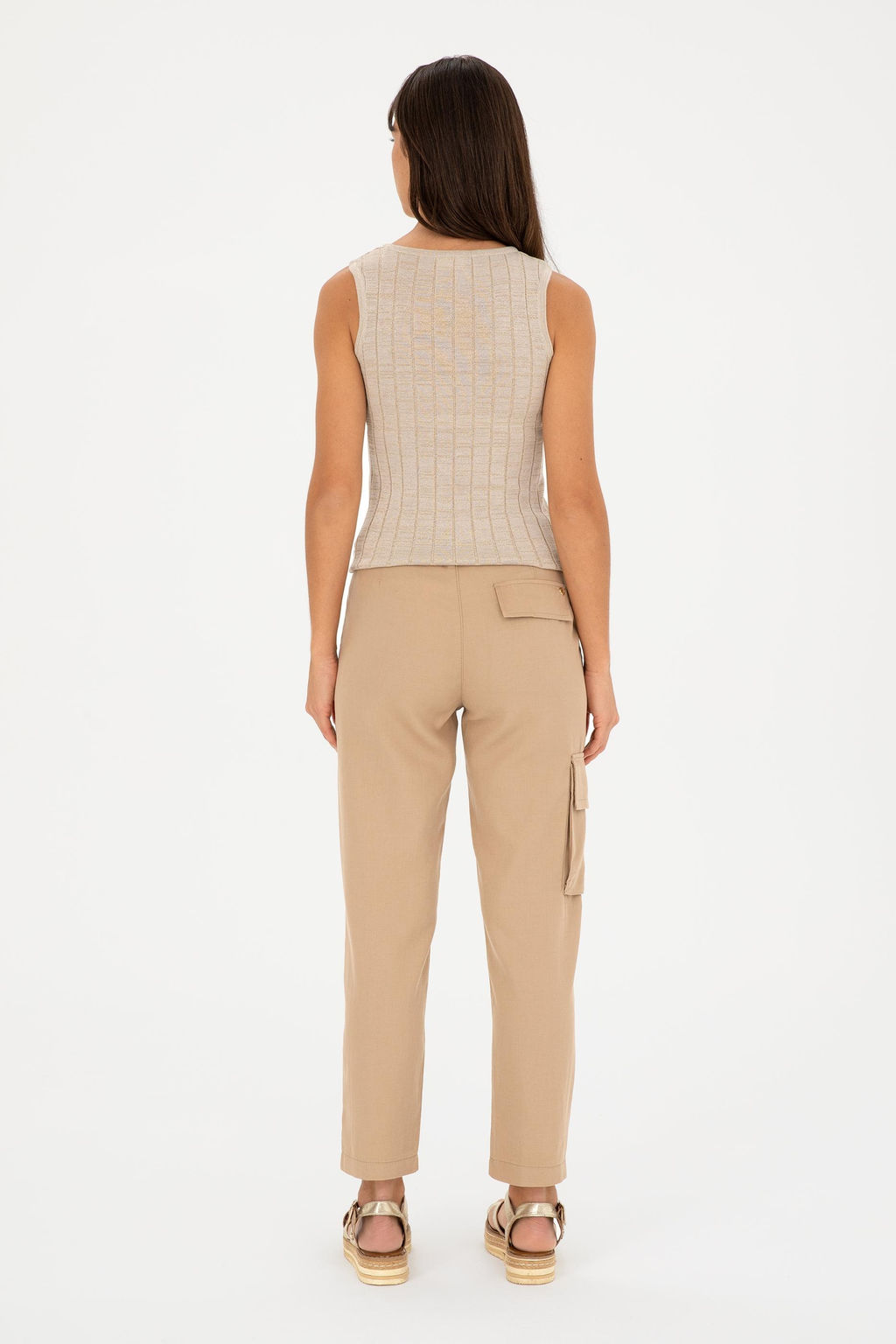 Женские брюки песочного цвета из парусины Неожиданная скидка в корзине - U.s. polo assn фото 4