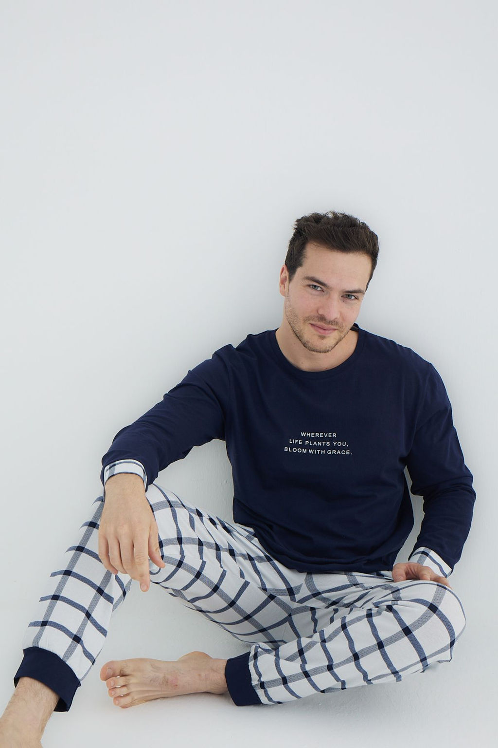 TRENDYOL MAN Lacivert Orme Pijama Tak?m? TMNAW25PT00071 - Trendyolmilla фото 5