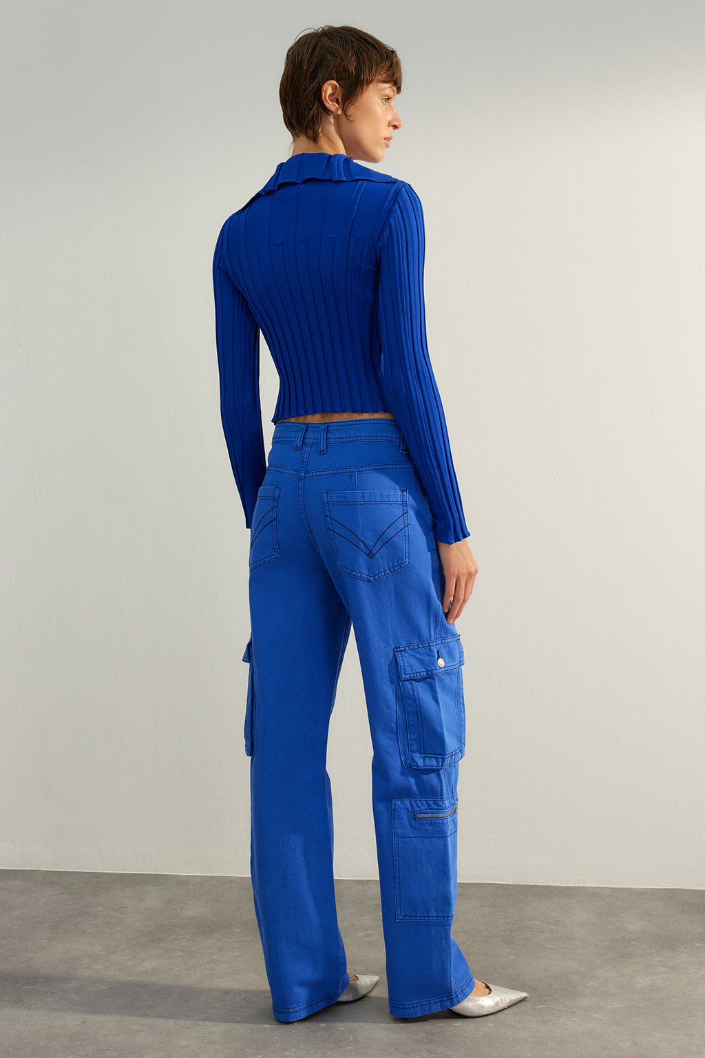 Limited Edition Saks Kargo Cepli Yuksek Bel Wide Leg Jeans TWOAW24JE00229 - Trendyolmilla фото 6