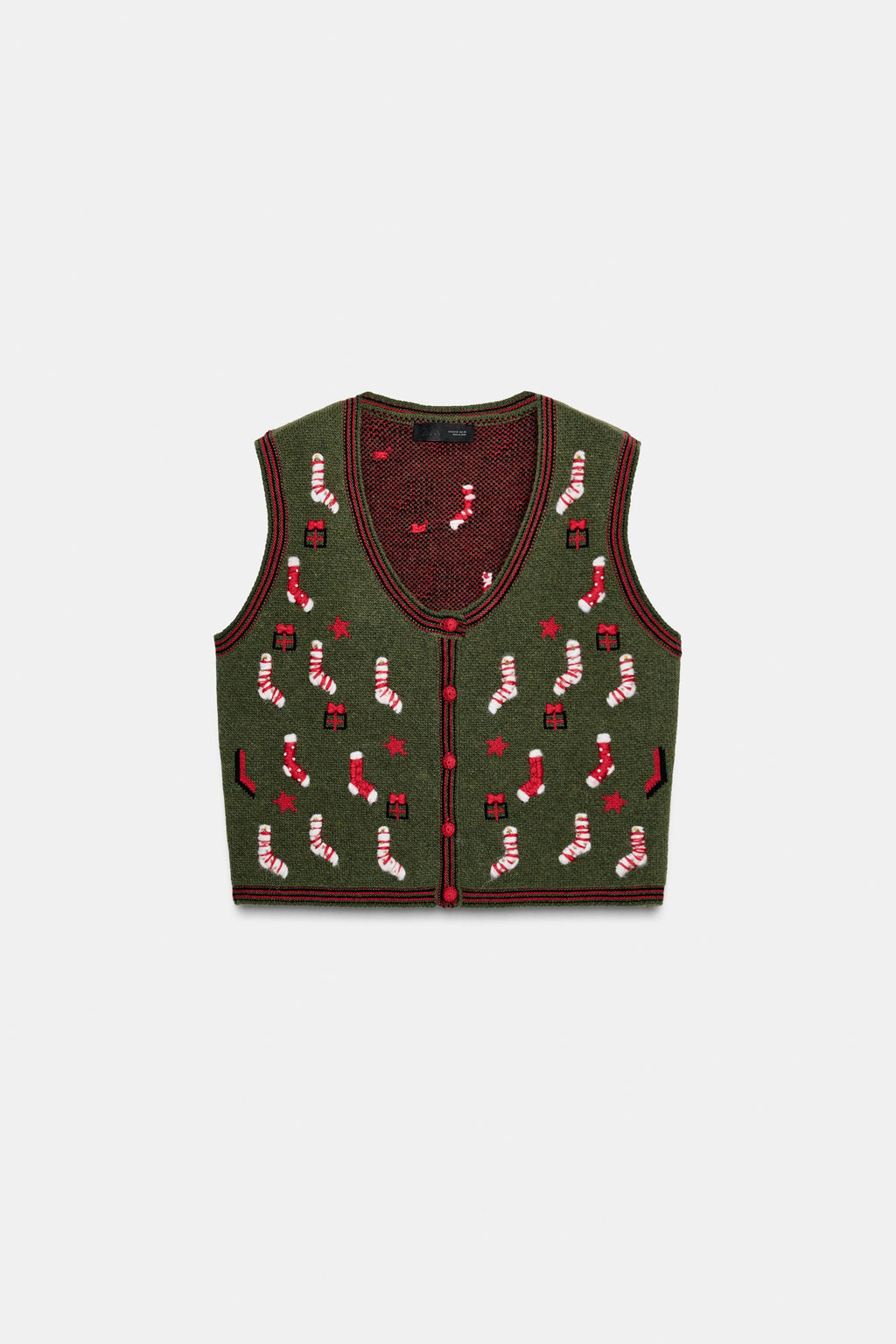 KNIT CHRISTMAS EMBROIDERED VEST - Zara фото 3