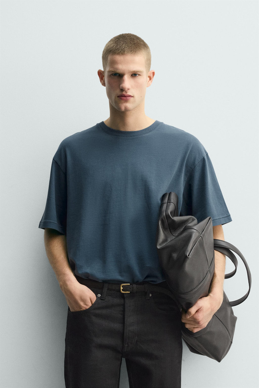 CAMISETA RELAXED FIT PARCHE / Azul - Zara фото 2