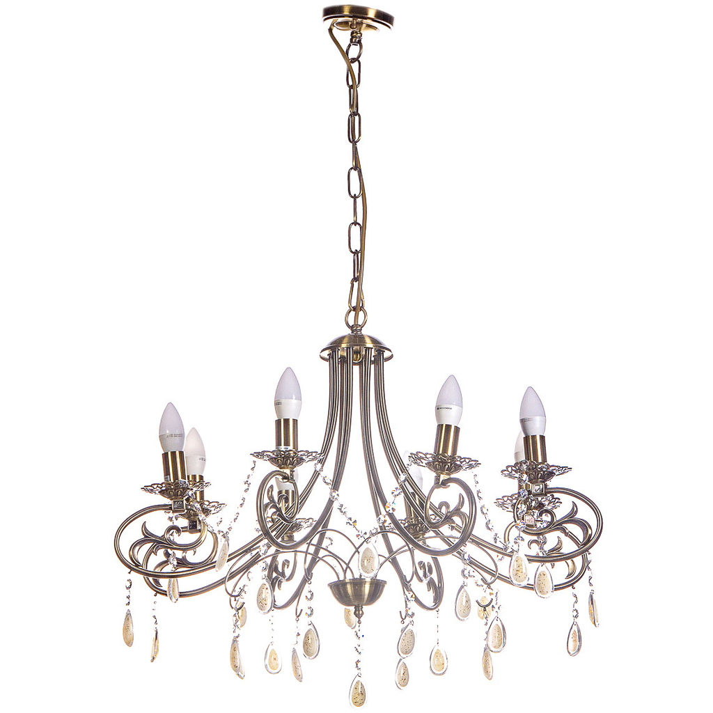 Люстра подвесная в стиле барокко "Biscotti" 8*40Вт Е14 6-MDG5932/8AB