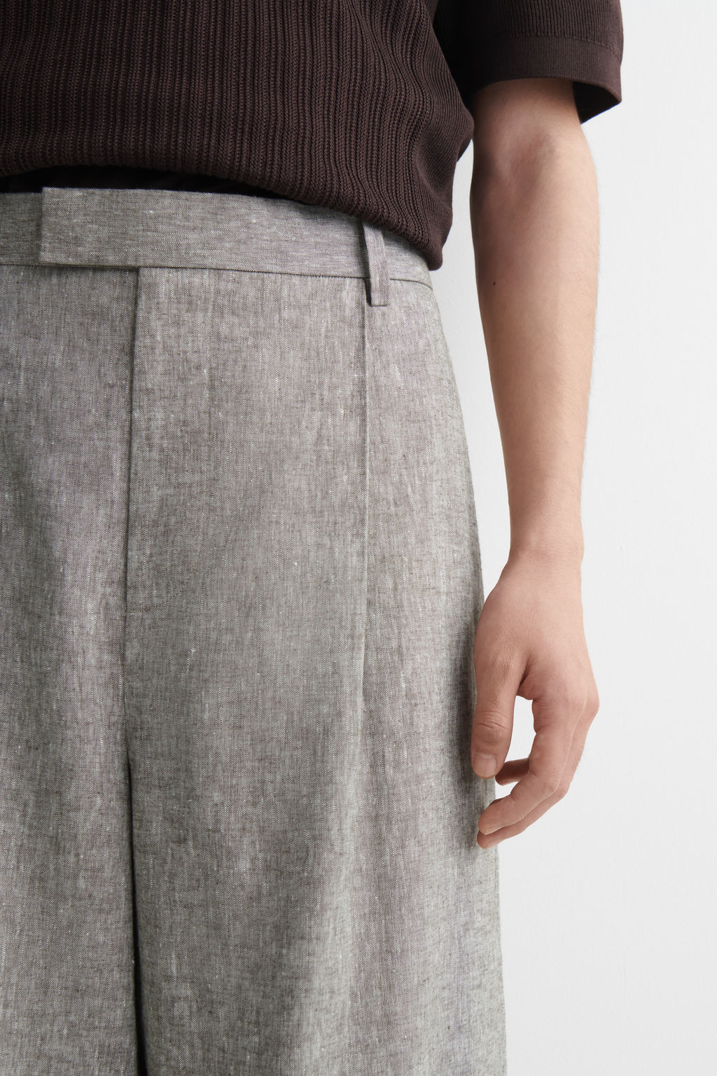 PANTAL?N DE LINO RELAXED FIT WIDE LEG - H&m фото 4