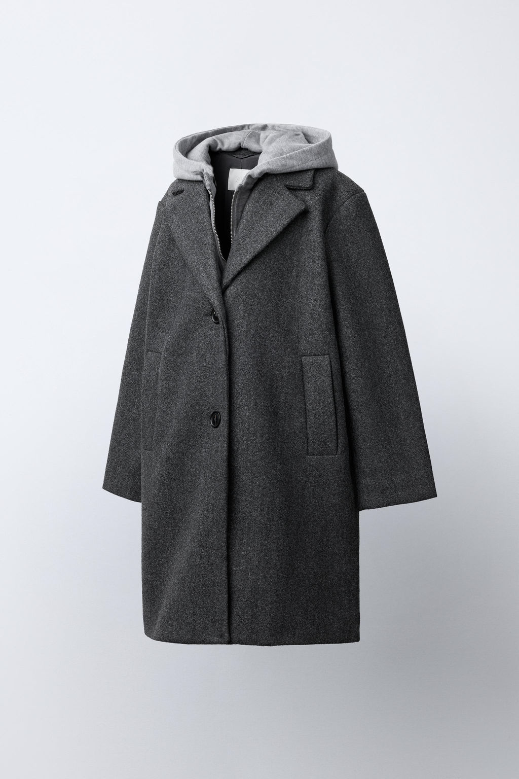 LONG COAT WITH REMOVABLE HOODIE - Zara фото 3