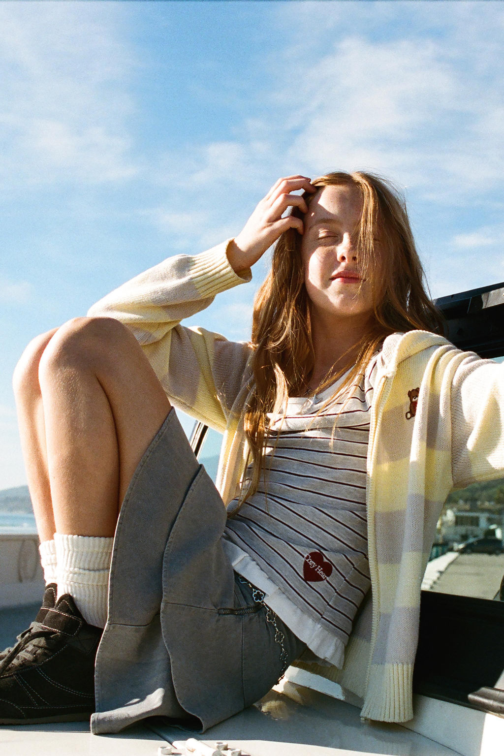 STRIPED HOODED KNIT CARDIGAN WITH BEAR EMBROIDERY - Zara фото 10