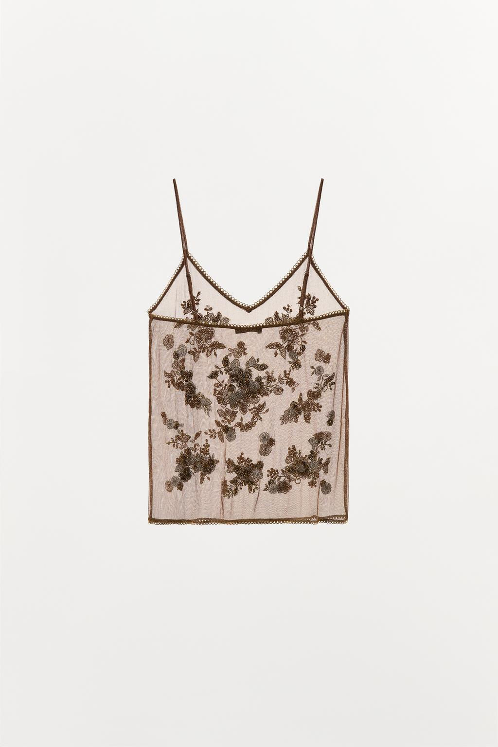 BEADED METALLIC THREAD TOP - Zara фото 6