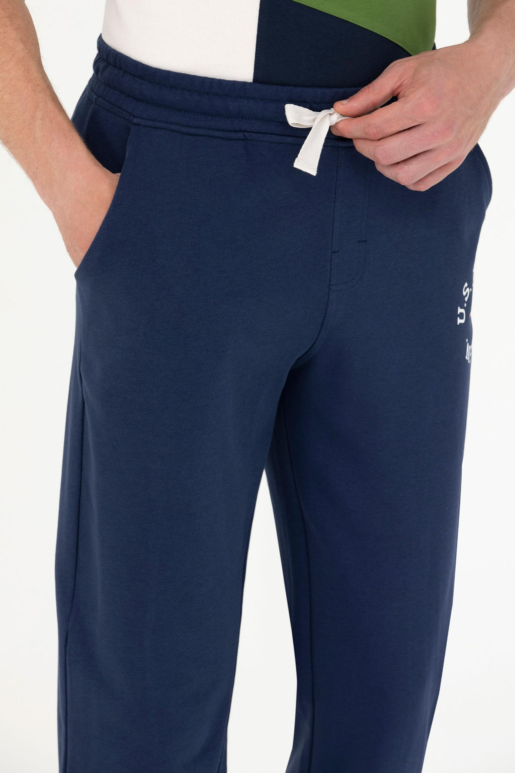 Штаны спортивные U. S. Polo Assn темно-синие из хлопка - U.s. polo assn фото 11