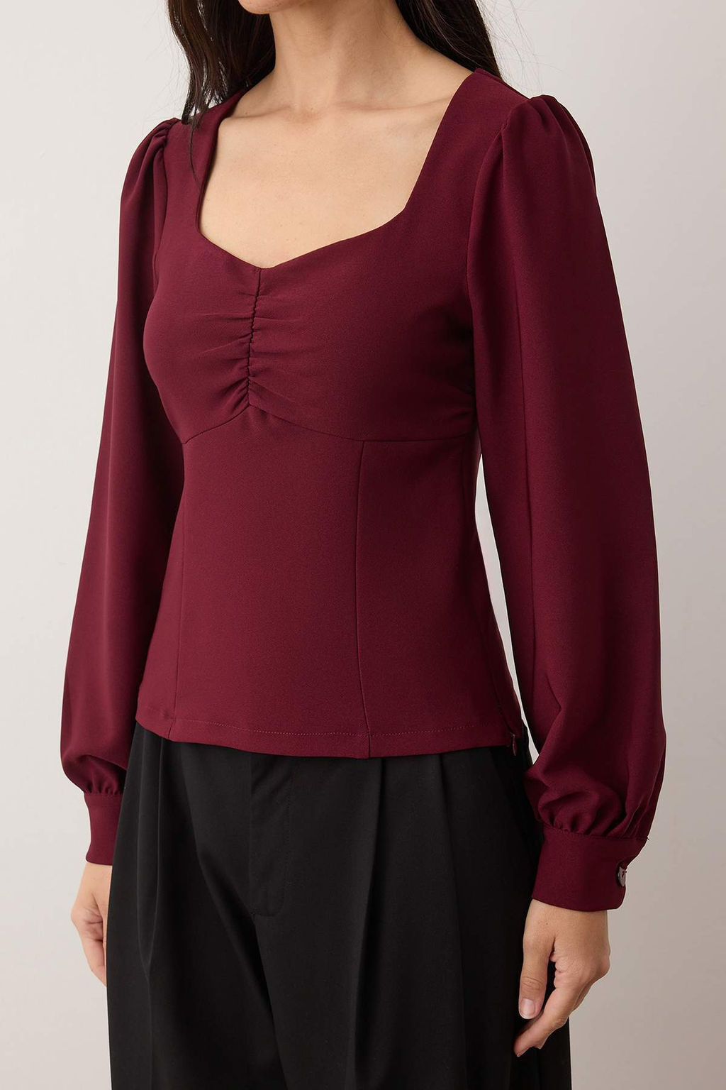 Trendyolmilla Siyah Buzgu Detayl? Dokuma Bluz TWOAW23BZ00633  фото 7