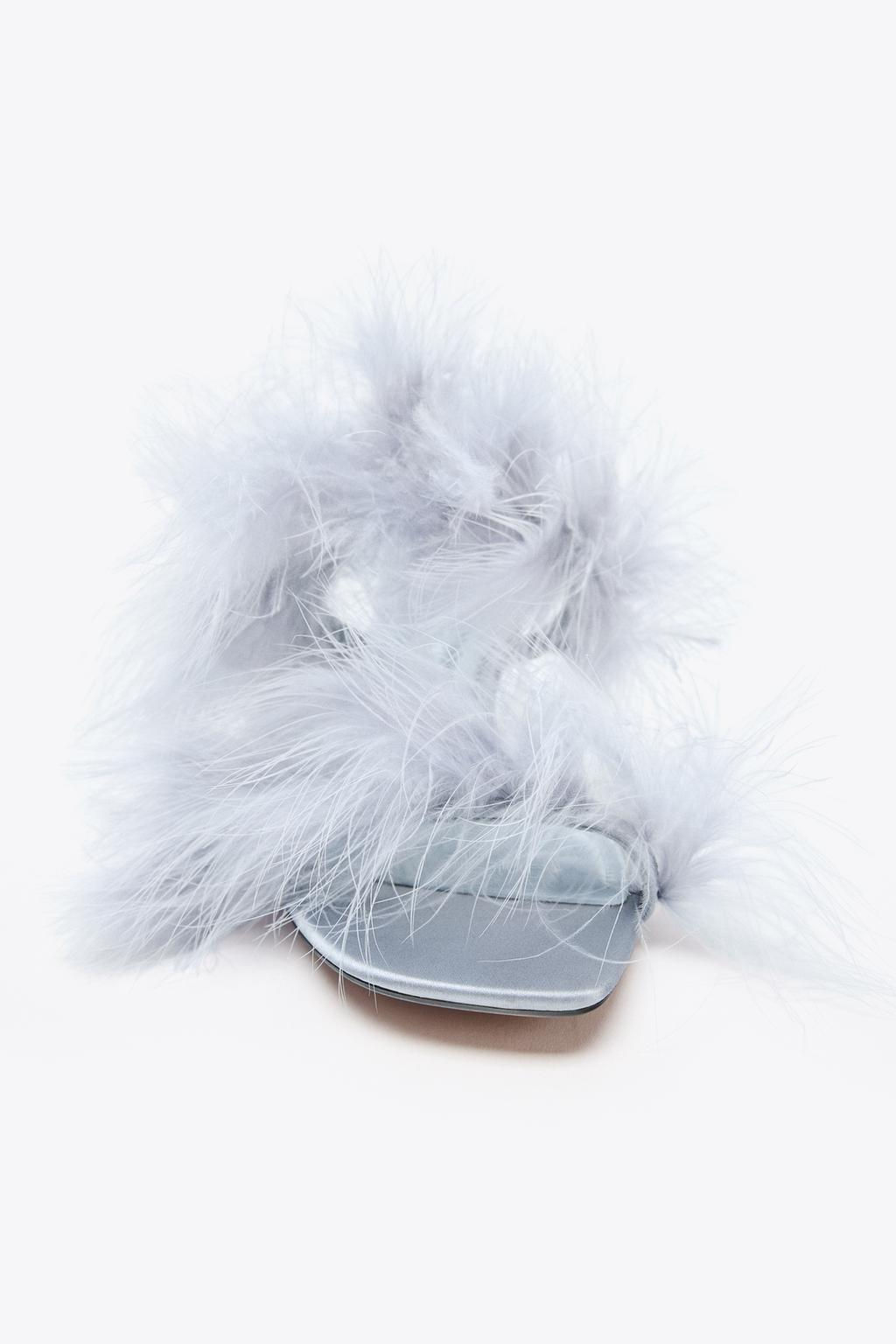 FEATHER HEELED SANDALS - Zara фото 4