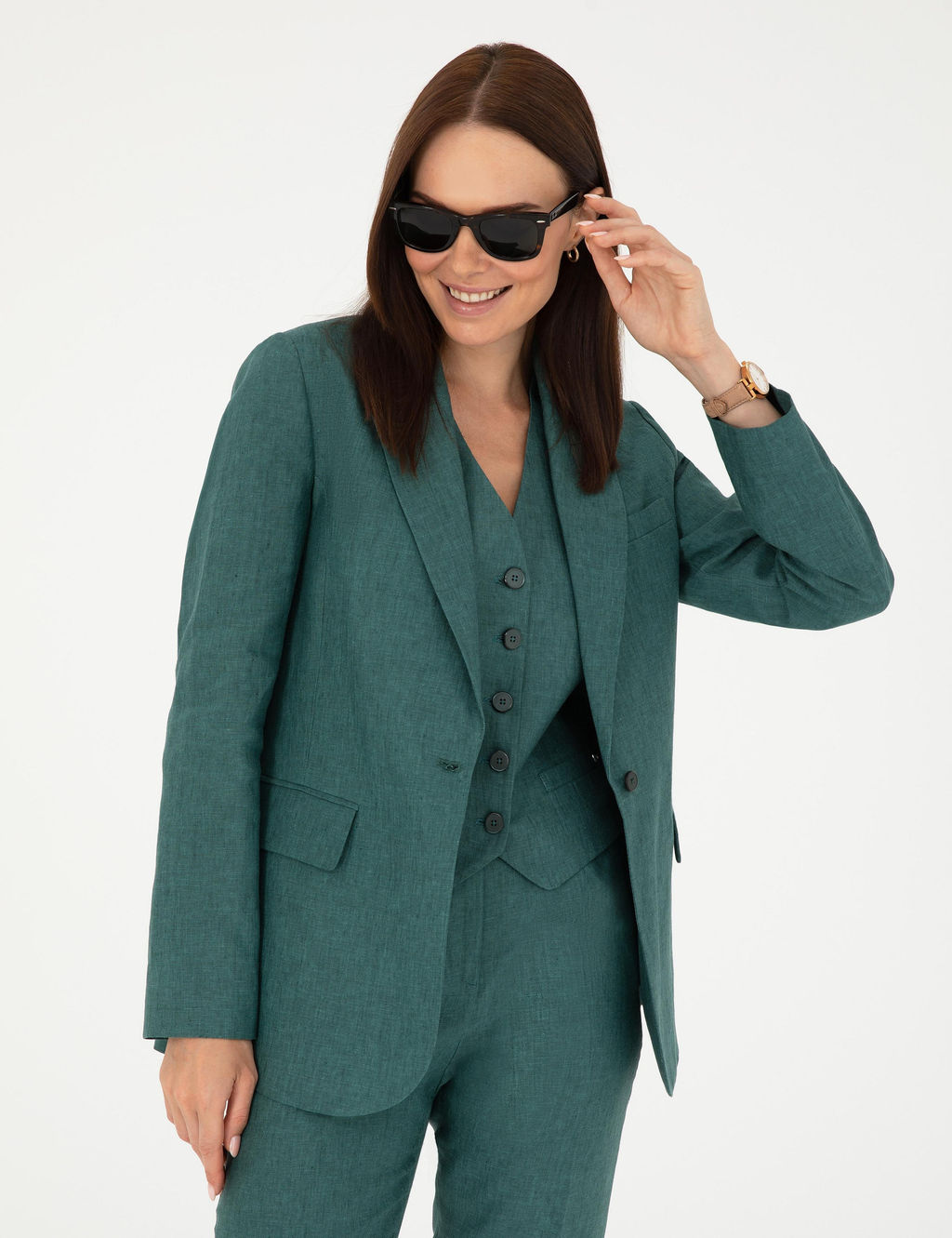 Ye_il Regular Fit Keten Ceket - Pierre cardin фото 3