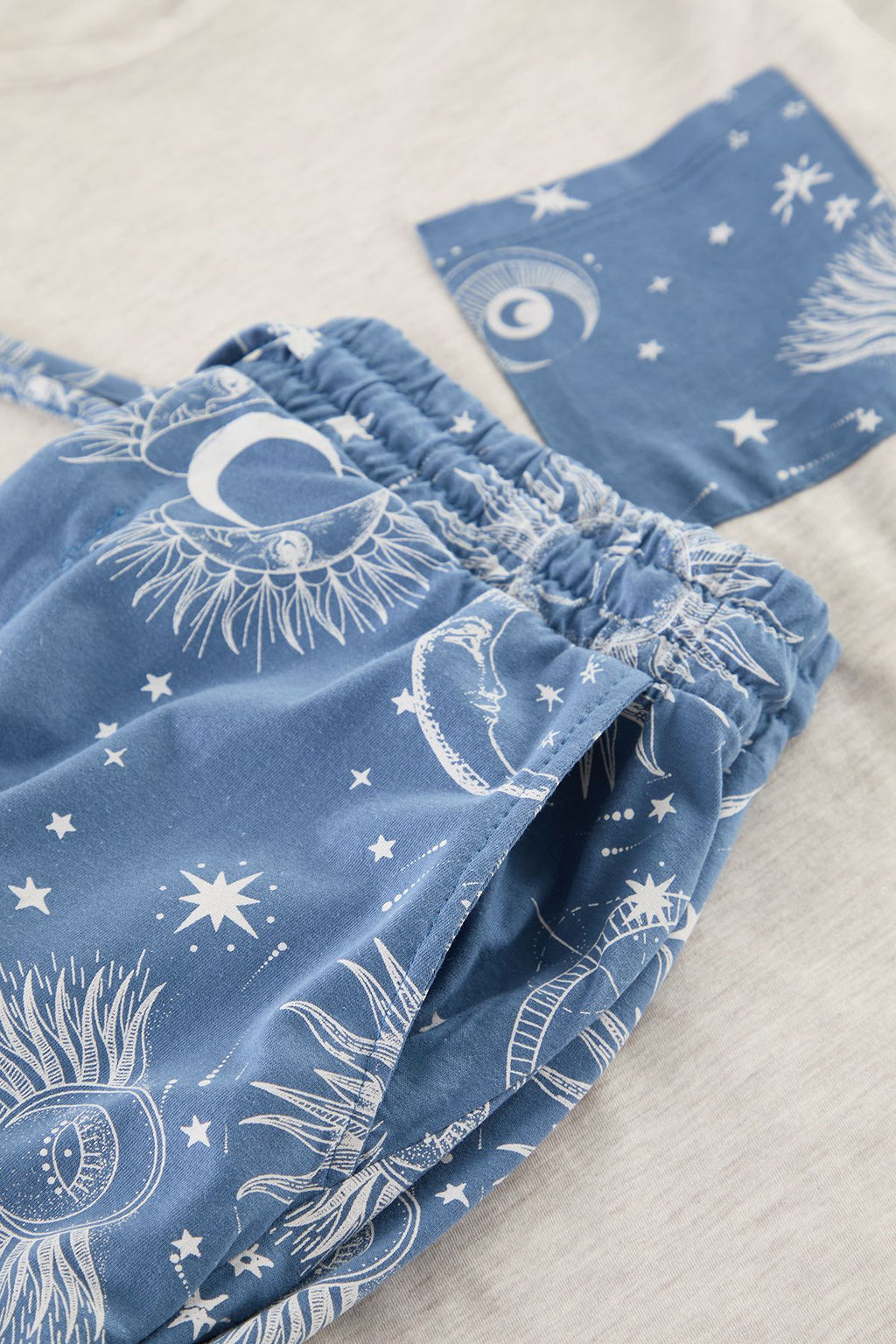 TRENDYOL MAN Gri - Mavi Regular Fit Couple/Cift Orme Pijama Tak?m? TMNAW25PT00050 - Trendyolmilla фото 8