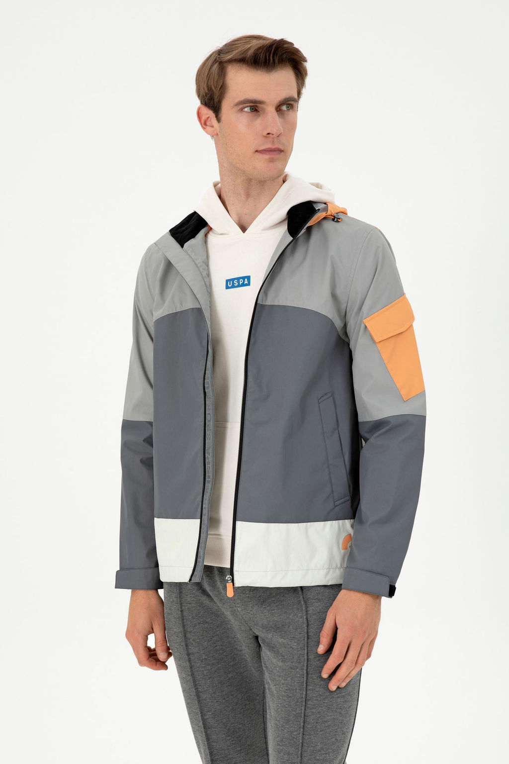 Пальто мужское U.S. Polo Assn серое  фото 8