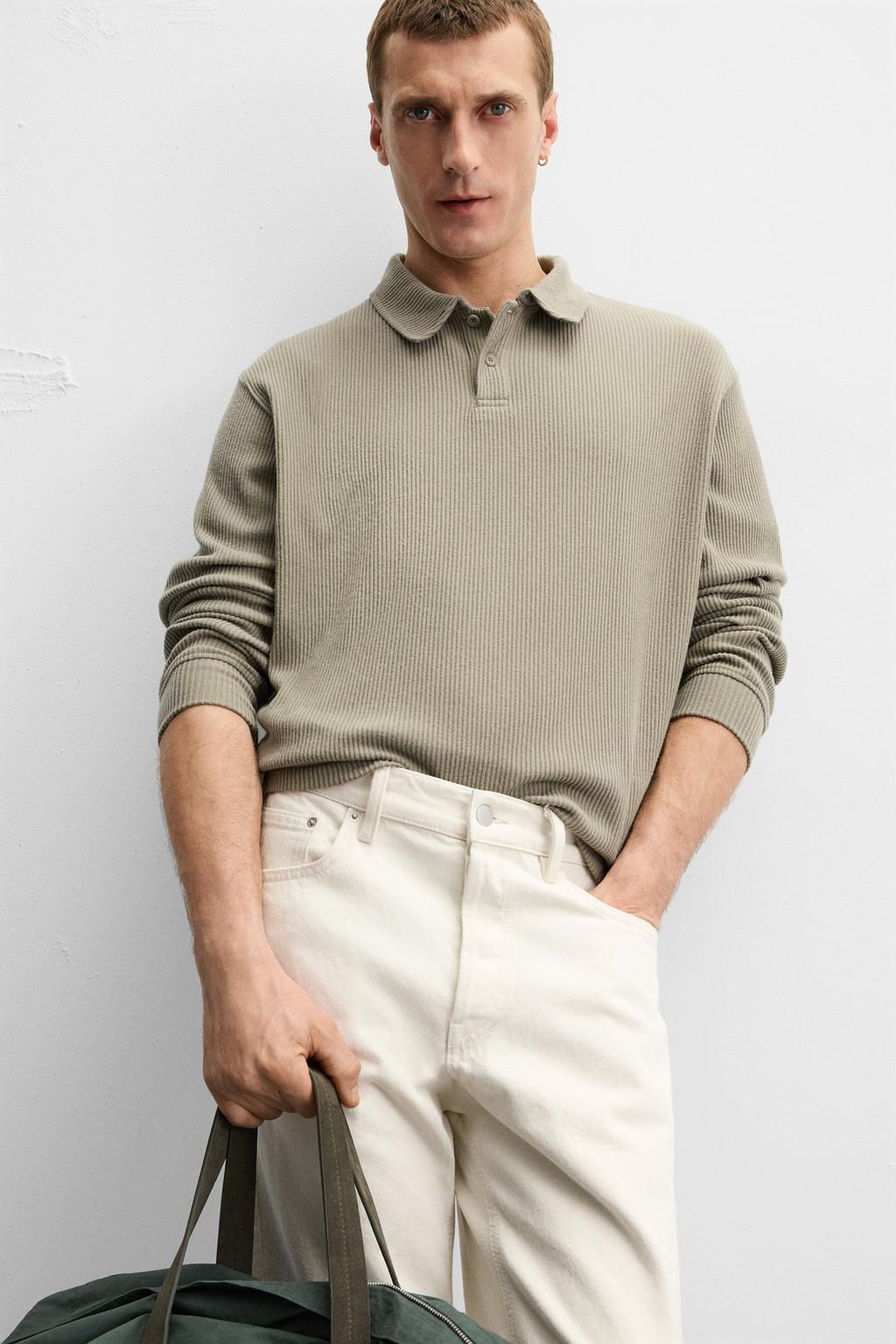 TEXTURED RIBBED POLO SHIRT - Zara фото 16