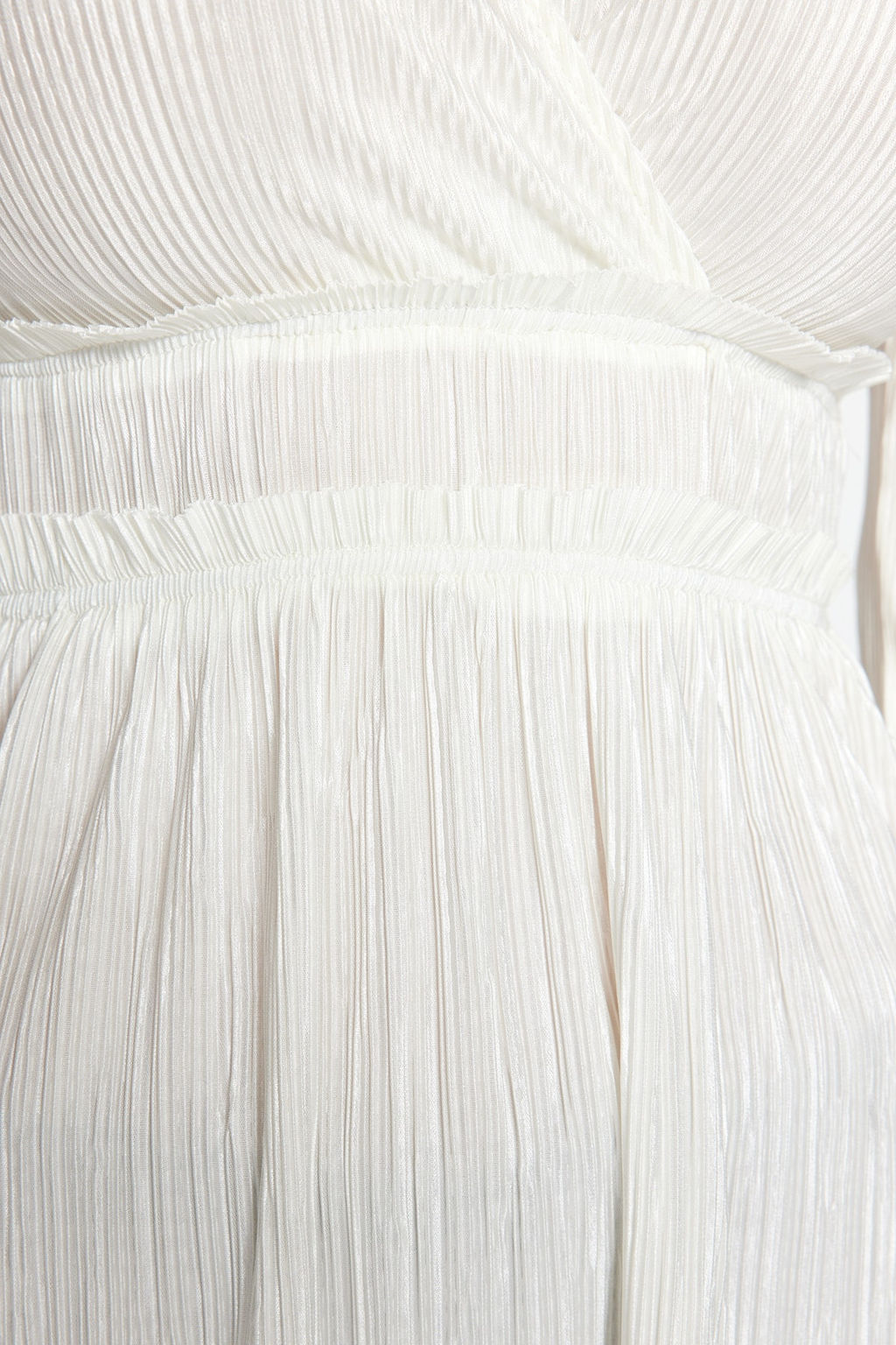 Ekru Pilise Detayl? Kruvaze Kapamal? F?rf?rl? V Yaka Orme Bluz TWOAW24BZ00278 - Trendyolmilla фото 5