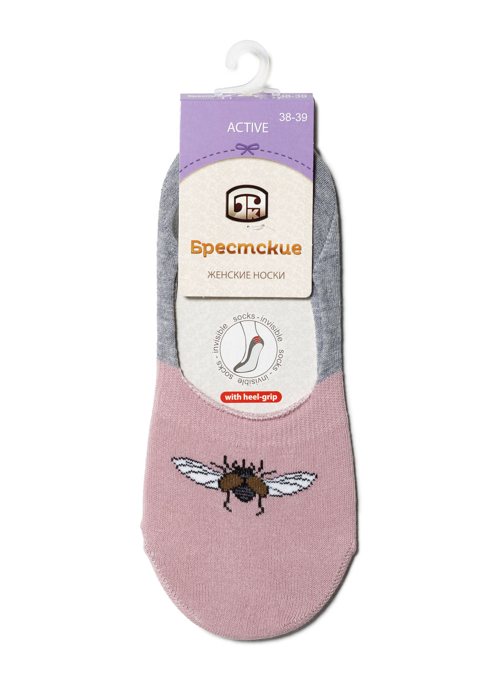 Цена за 2 пары. Последники Брестские НОСКИ ЖЕНСКИЕ ACTIVE 1334 (подследники с антискользящим покрытием на пятке) - Conte elegant фото 2