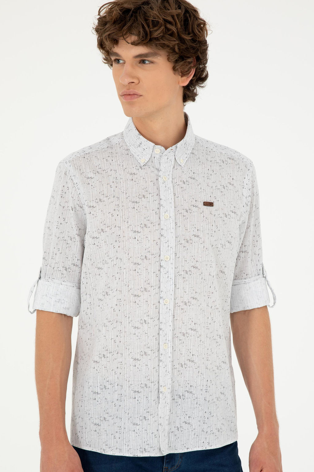 Мужская рубашка с длинным рукавом Stone Неожиданная скидка в корзине - U.s. polo assn фото 3