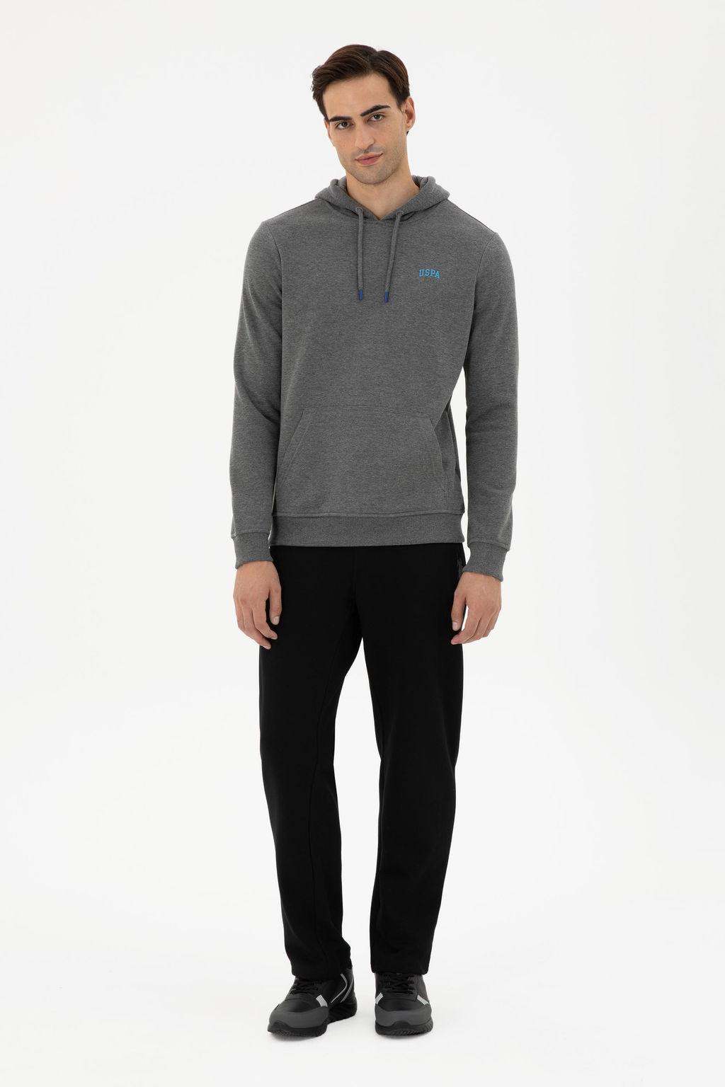 Мужской базовый свитшот антрацитовый меланж - U.s. polo assn фото 4