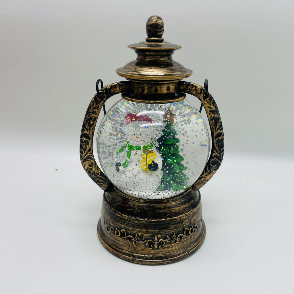 Новогодний декор Лампа стекло - Снеговник с елкой 20 см (арт. 7088D) - Ип лебедев о.ю фото 3