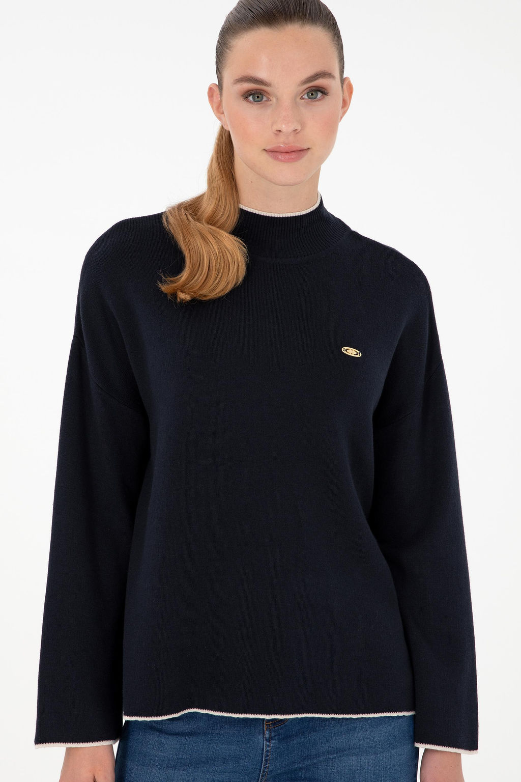 Женский темно-синий свитер Неожиданная скидка в корзине - U.s. polo assn фото 3
