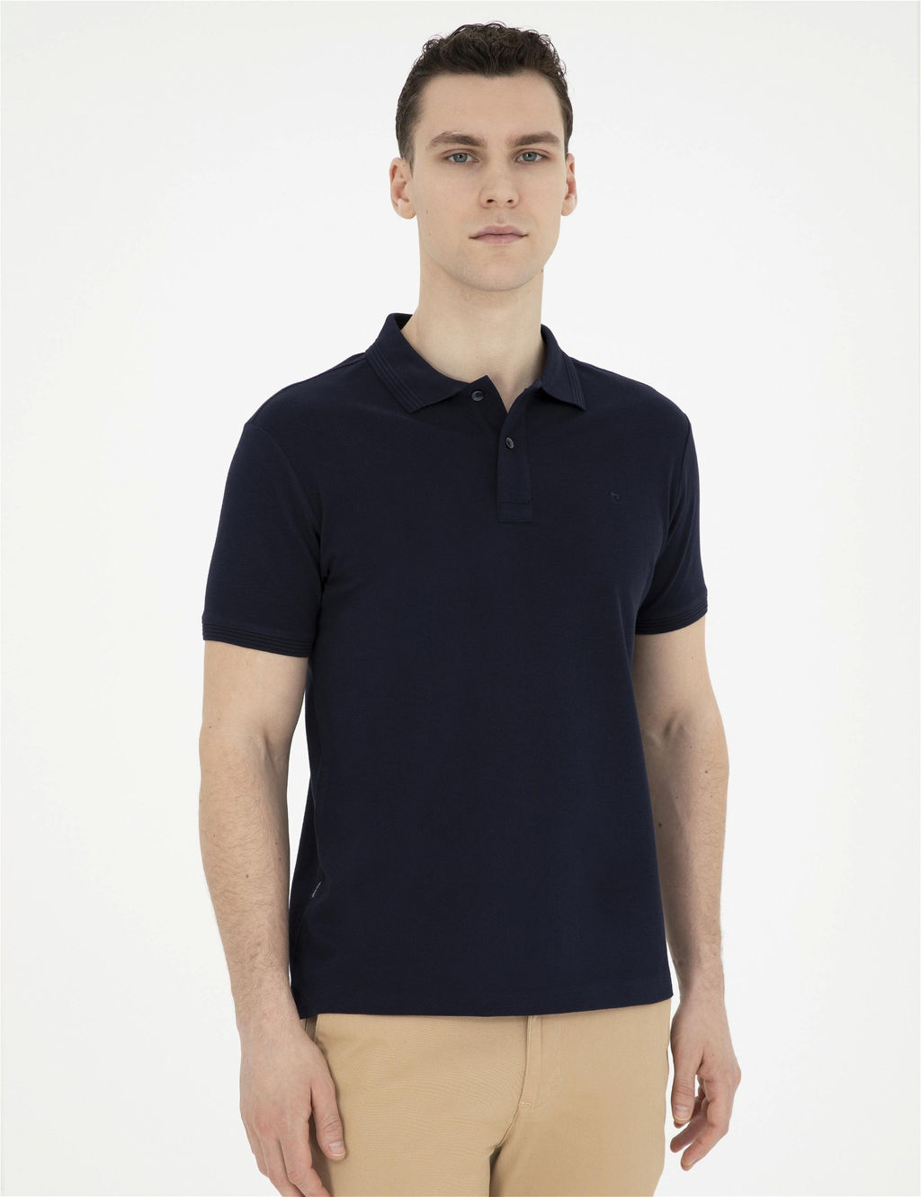 Lacivert Slim Fit Basic Ti__rt