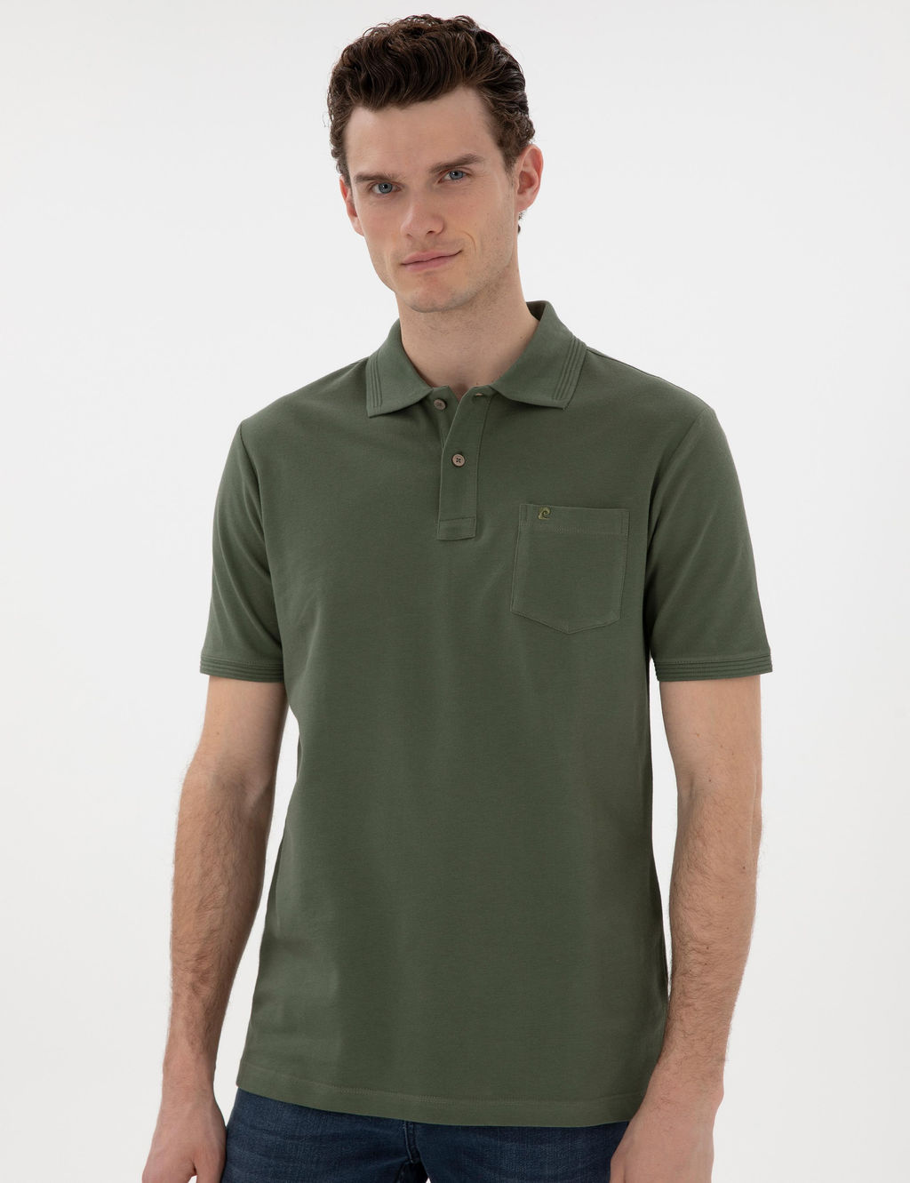 Haki Regular Fit K_vr_lmaz Polo Yaka Basic Ti__rt