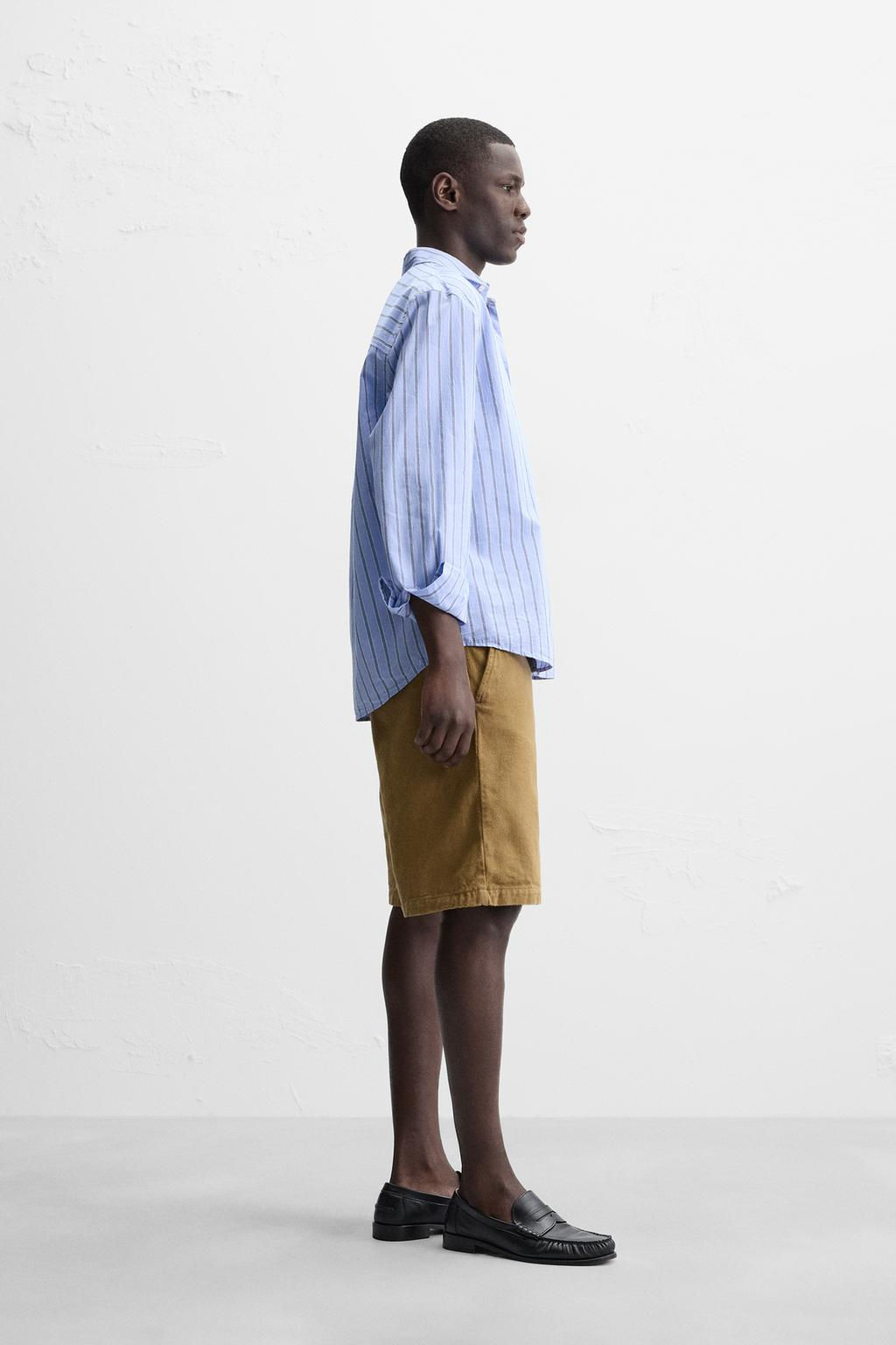 TEXTURED REGULAR FIT BERMUDA SHORTS - Zara фото 4