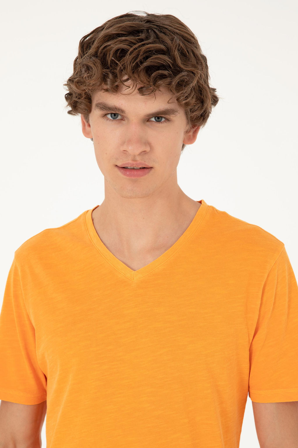 Мужская оранжевая базовая футболка - U.s. polo assn фото 2