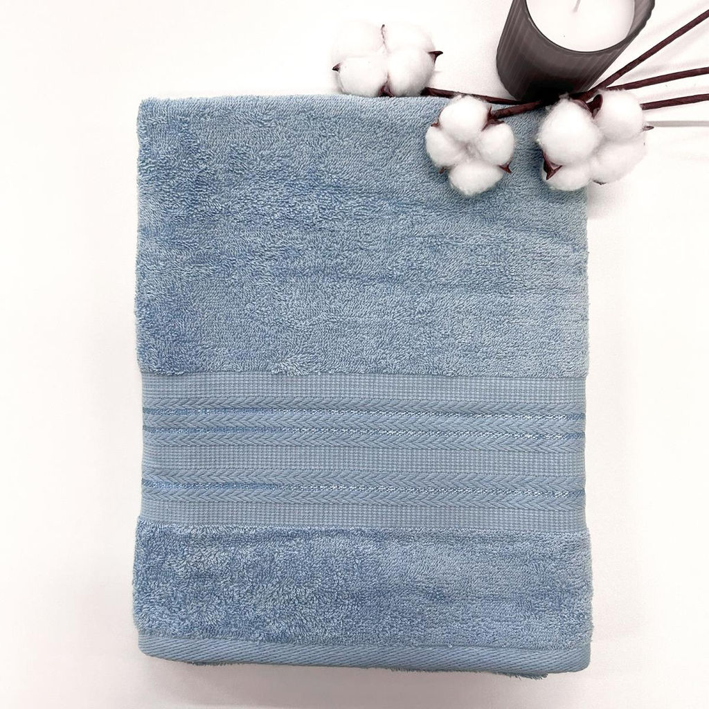 Полотенце махровое 70х140 ТМ Fine Line бордюр Колосок голубой - Тейковский хлопчато-бумажный комбинат фото 2