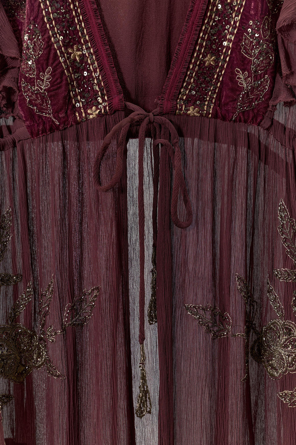 COMBINED GEORGETTE SEQUIN TOP - Zara фото 9