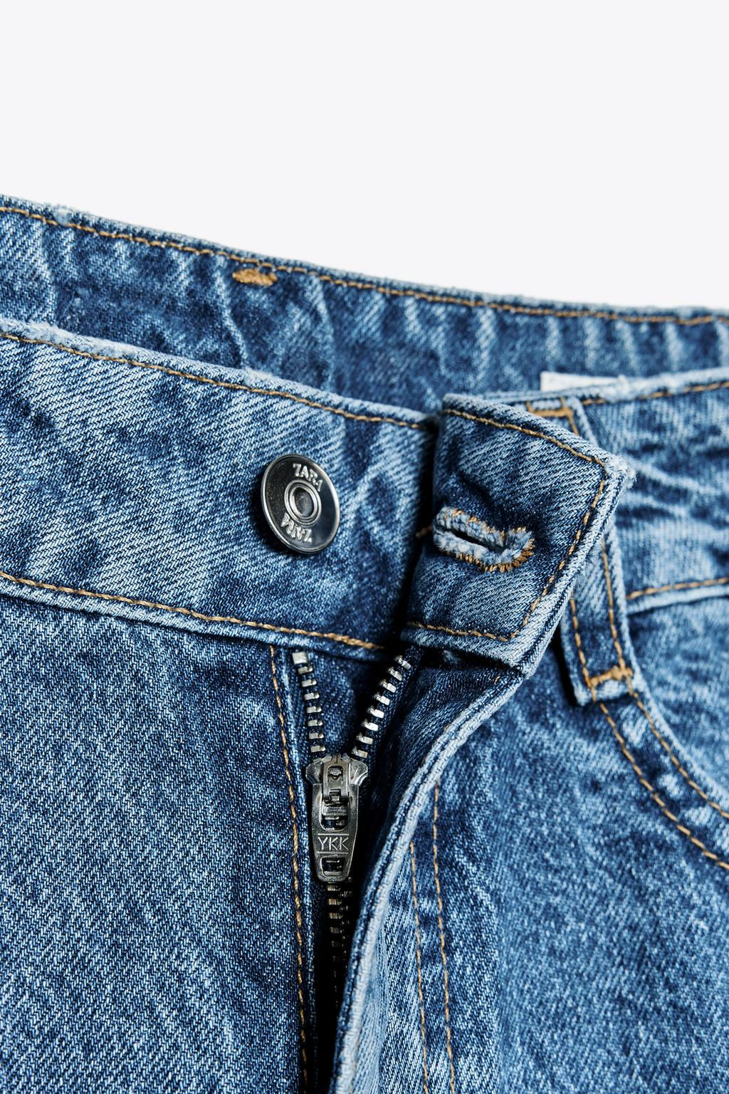 Z1975 STRAIGHT MID-WAIST JEANS WITH CUT OUTS AND RIPS - Zara фото 8