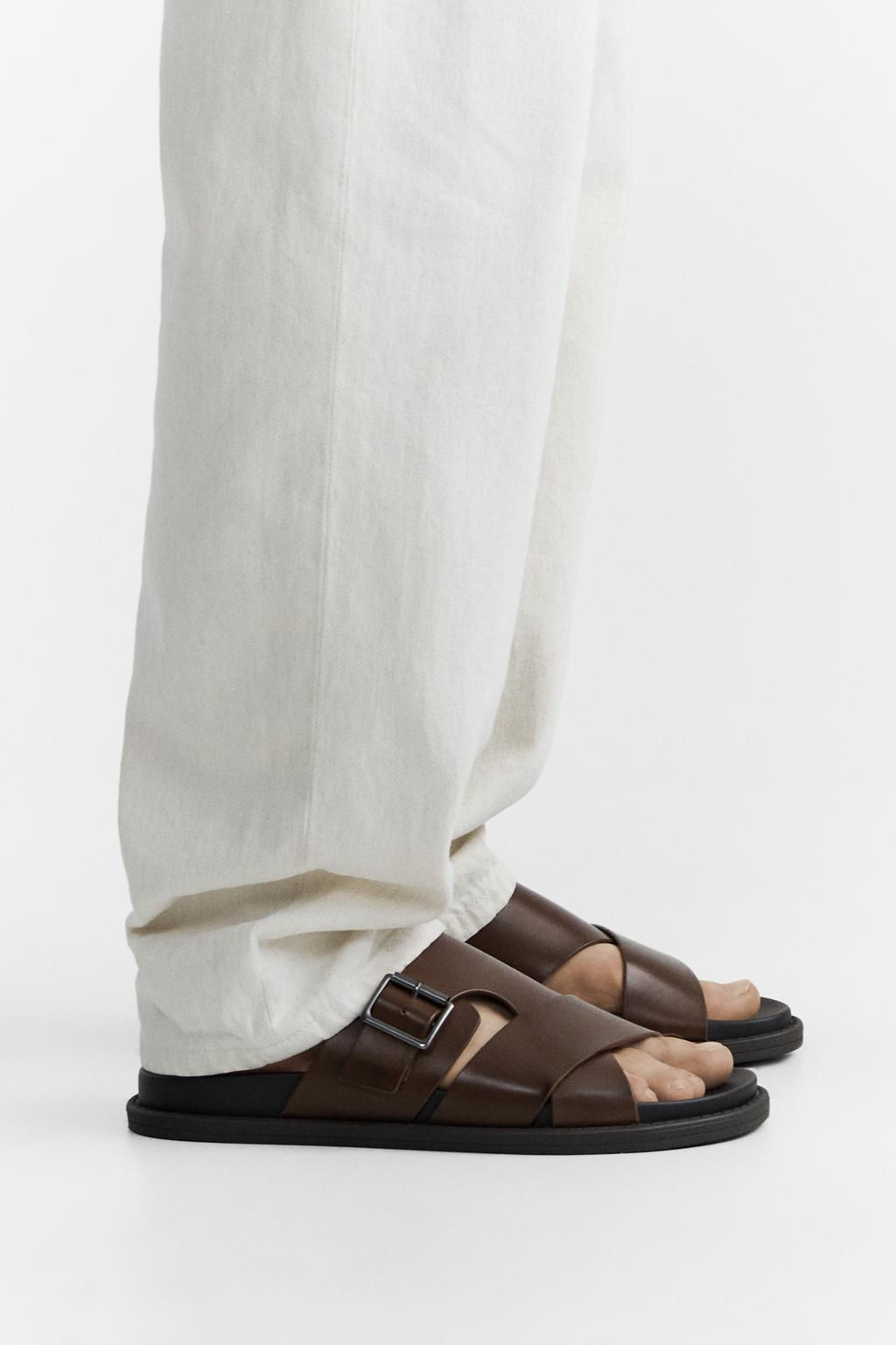 Criss-cross sandals with buckle - Zara фото 11