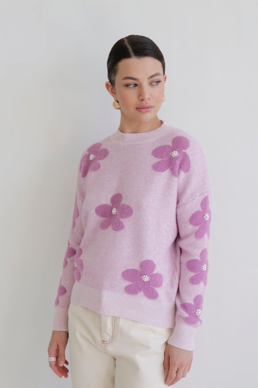 Martichelli Джемпер лавандовый с цветами  фото 8