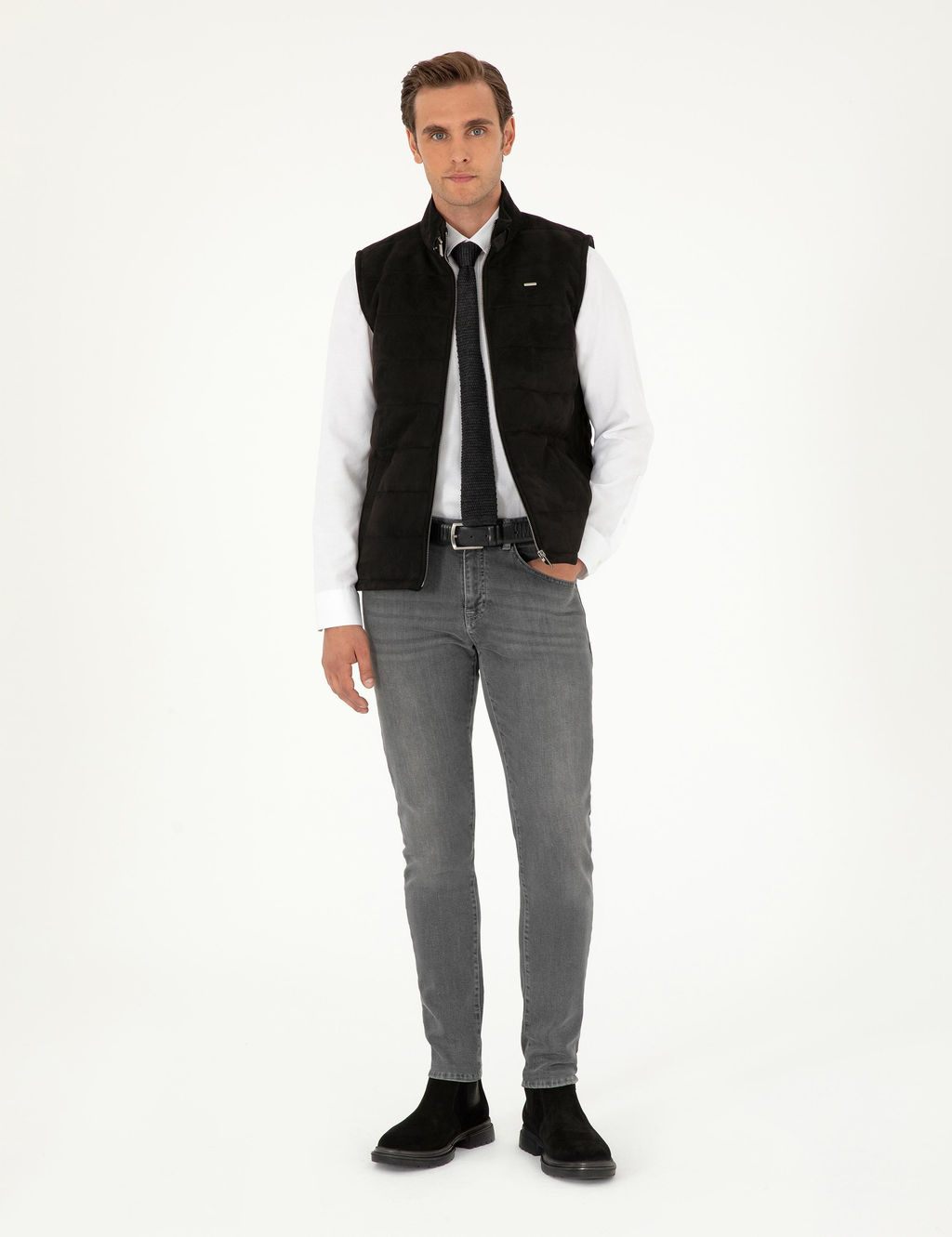 Siyah Deri Yelek - Pierre cardin фото 4