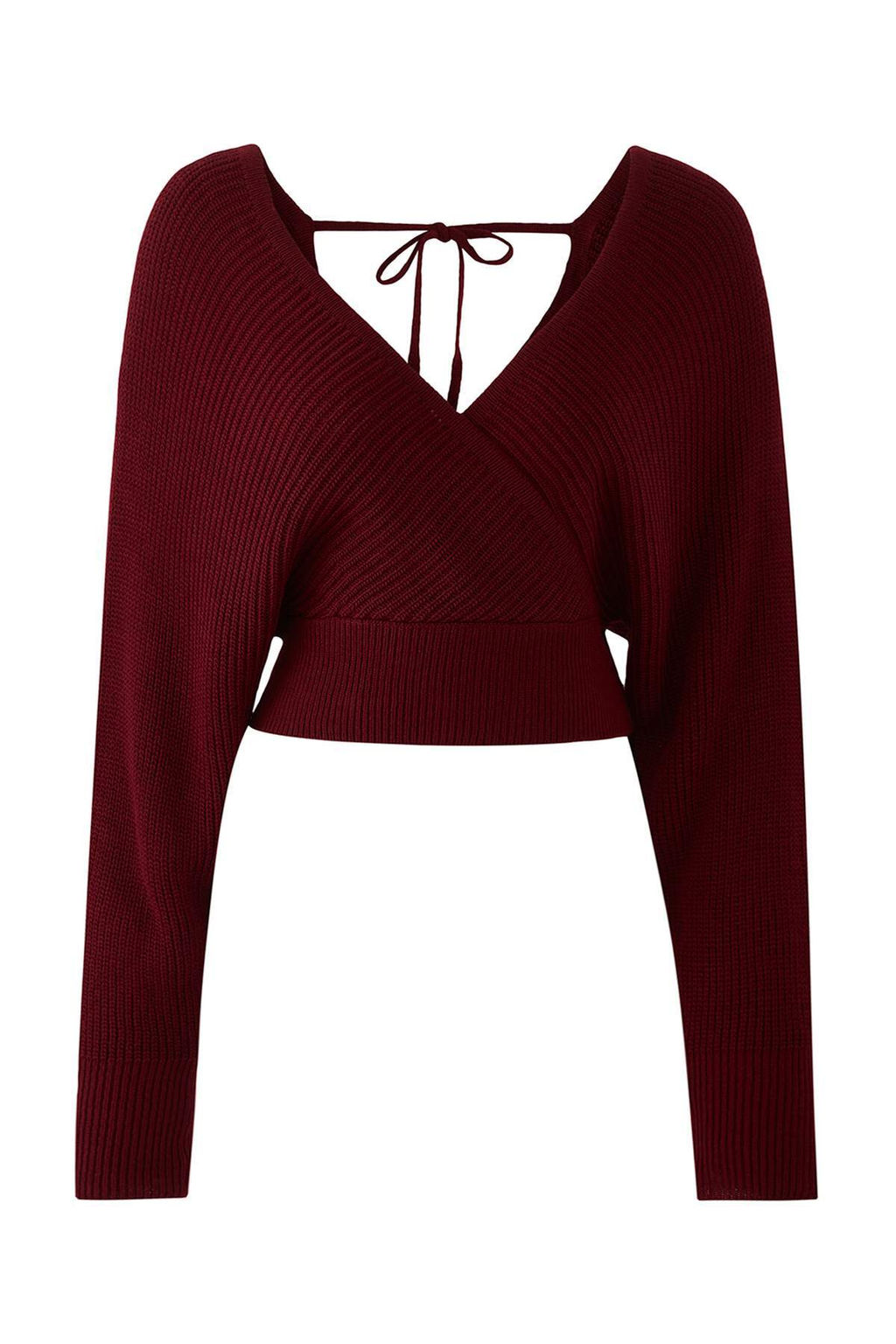 Bordo Kruvaze Triko Kazak TWOAW21KZ1277 - Trendyolmilla фото 6