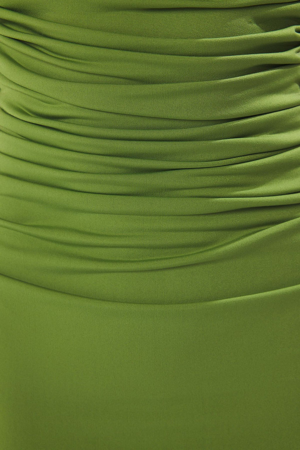 TRENDYOLMILLA Yag Yesil Duz Buzgu / Drape Midi Burgu Detayl? Esnek Orme Elbise TWOSS25EL00676 фото 7