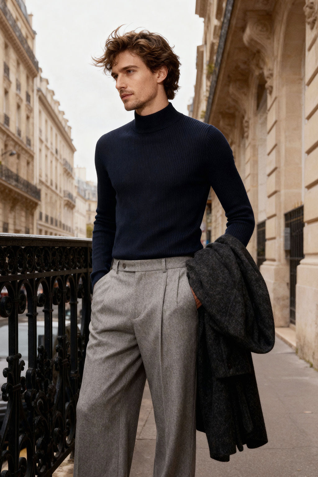 TRENDYOL MAN Ekru Slim Fit Pamuklu Yar?m Bal?kc? Yaka Fitilli Orgu Kazak TMNAW21KZ0568 - Trendyolmilla фото 81