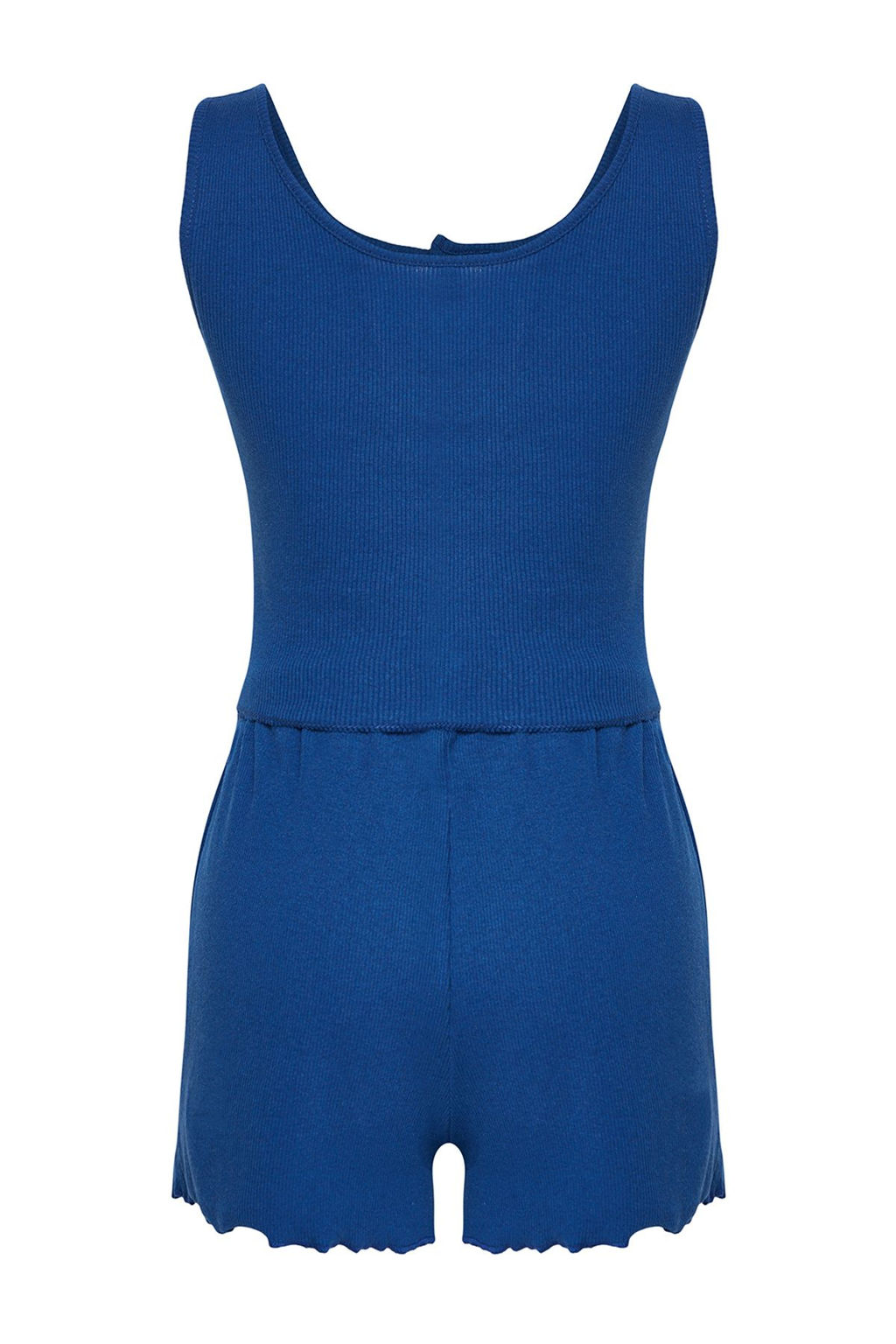 Trendyolmilla Ind?go Dugme Detayl? Fitilli Sortlu Orme Pijama Tak?m? THMSS23PT00179 фото 7