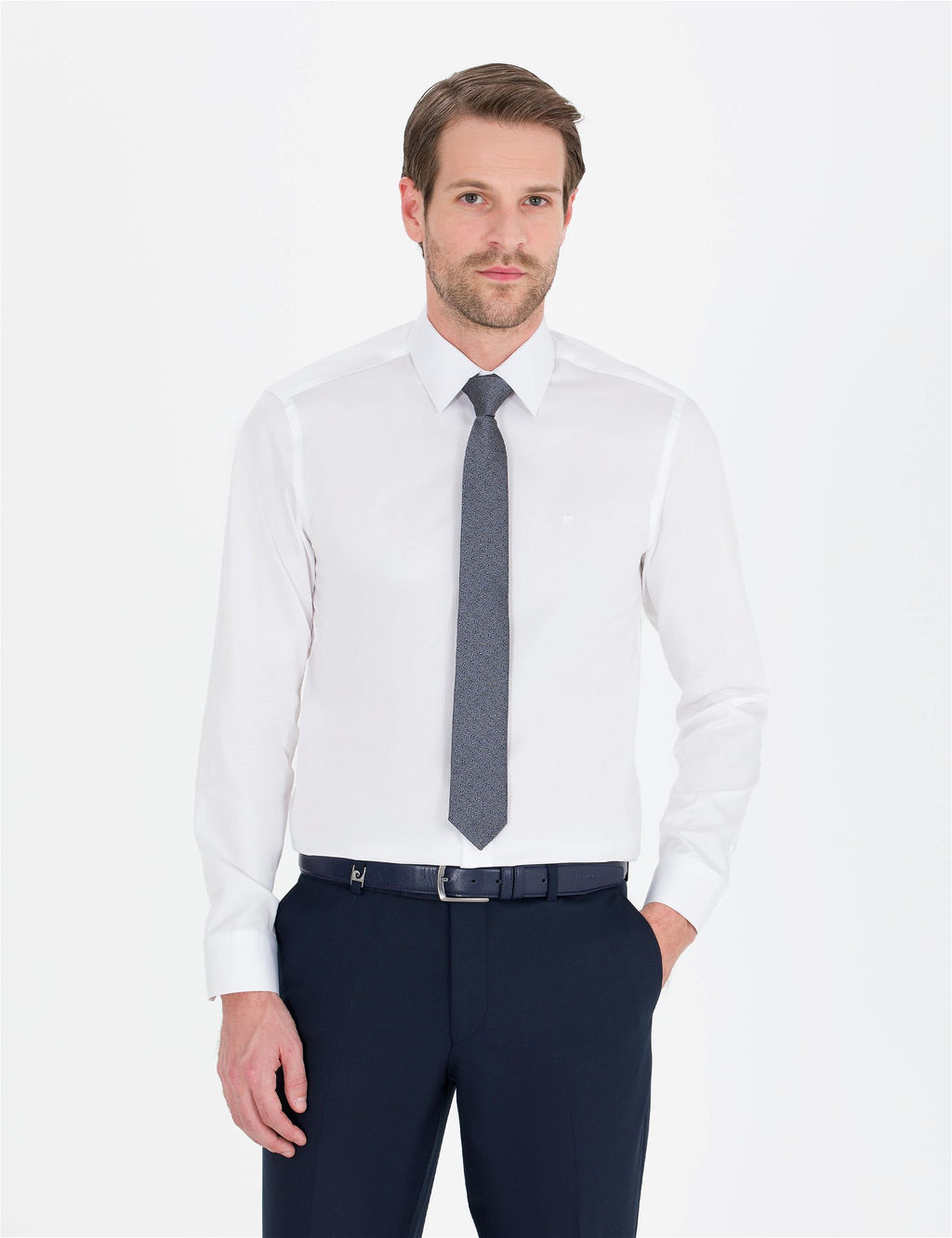 Beyaz Slim Fit Uzun Kollu Klasik G_mlek - Pierre cardin фото 3