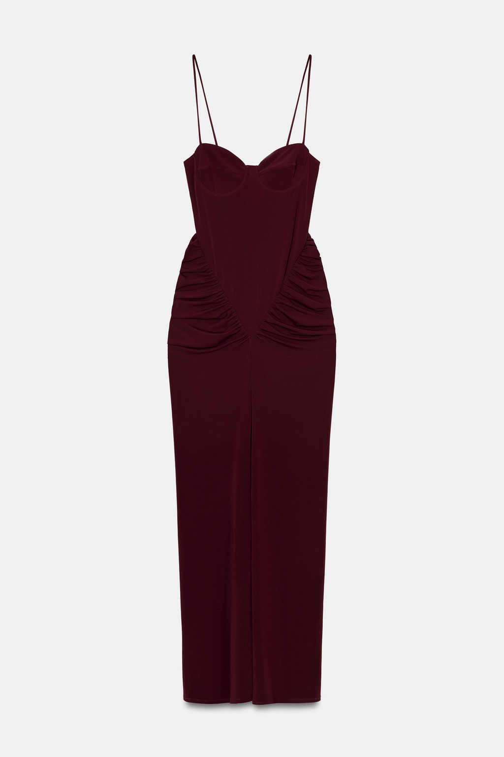 VESTIDO CORSETERO DRAPEADO / Burgundy - Zara фото 8